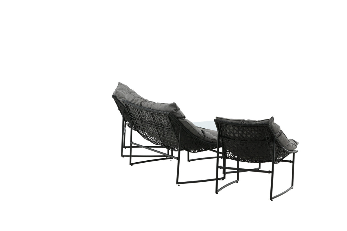 Tina Outdoor Sofa-Set in Schwarz präsentiert im Onlineshop von KAQTU Design AG. Loungeset ist von Venture Home