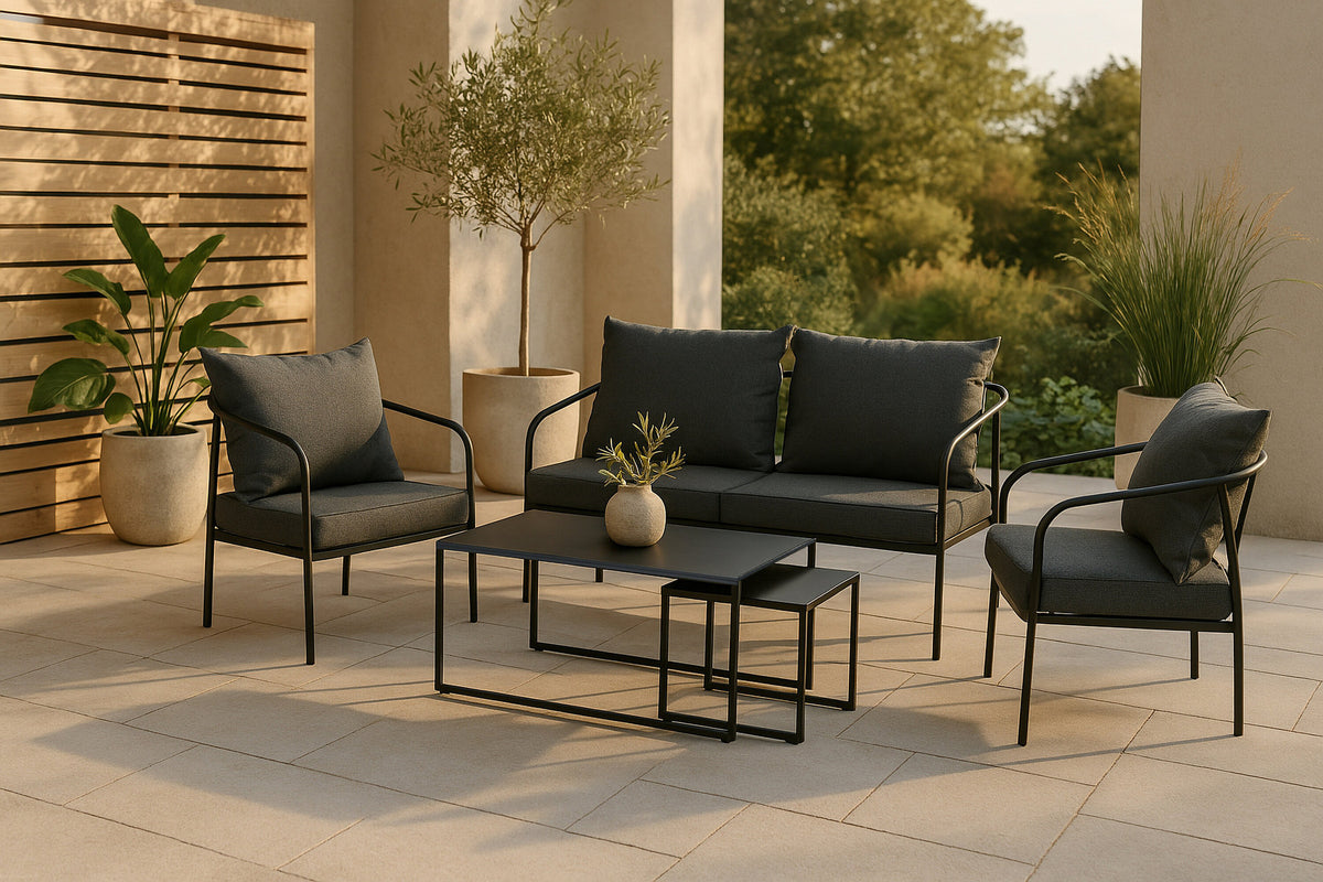 Sopot Sofagarnitur in Schwarz präsentiert im Onlineshop von KAQTU Design AG. Loungeset ist von Venture Home