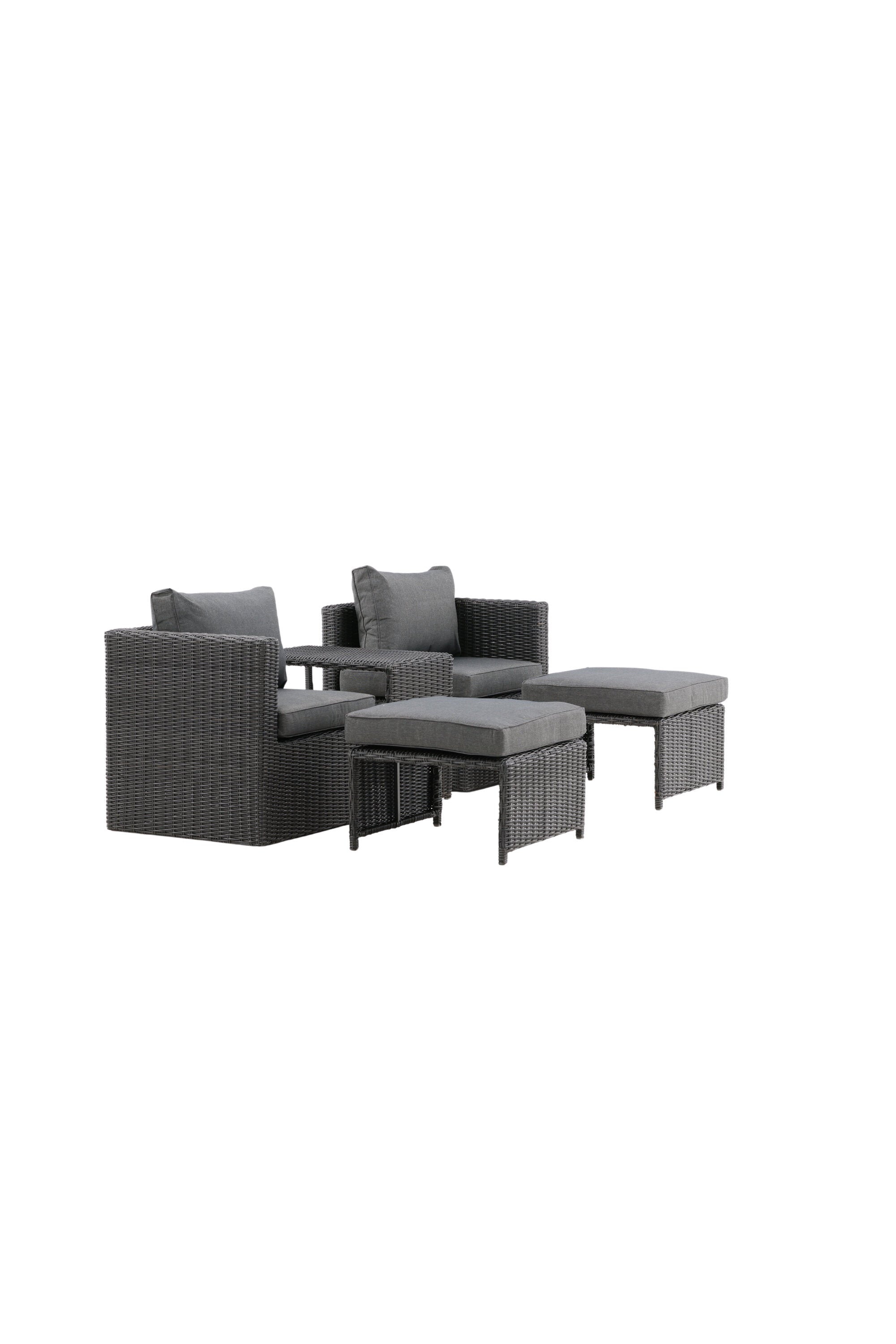 Quad Lounge Outdoorset 63cm in Schwarz präsentiert im Onlineshop von KAQTU Design AG. Loungeset ist von Venture Home