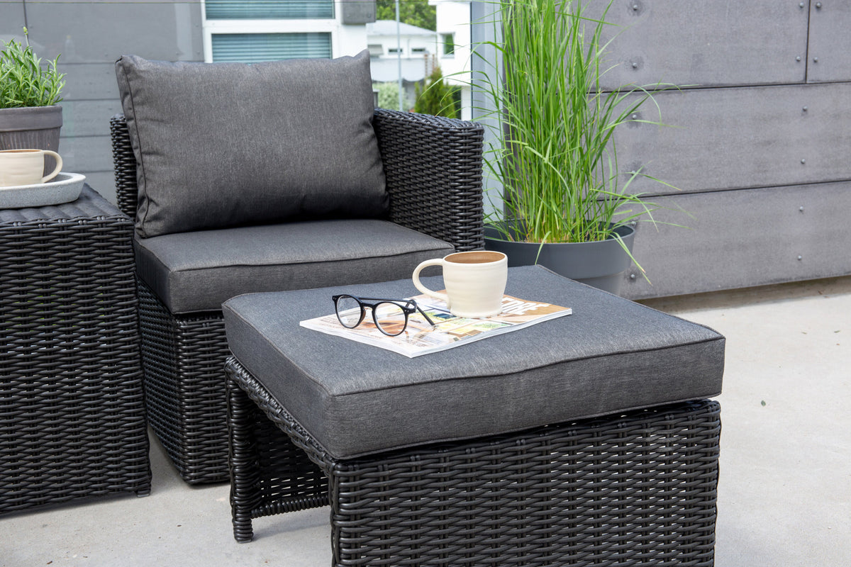 Quad Lounge Outdoorset 63cm in Schwarz präsentiert im Onlineshop von KAQTU Design AG. Loungeset ist von Venture Home