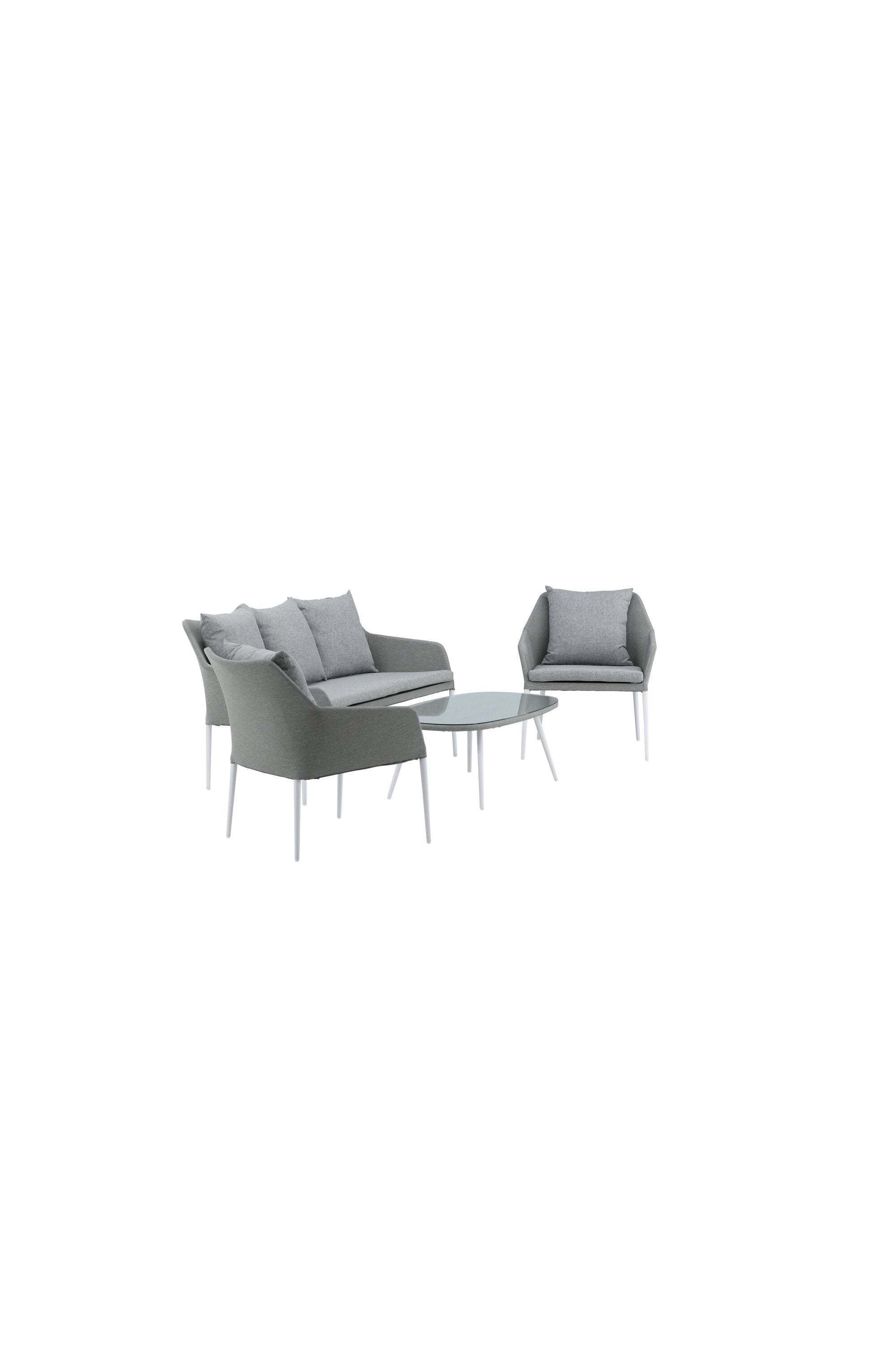 Spoga Sofagarnitur in Weiss/Grau präsentiert im Onlineshop von KAQTU Design AG. Loungeset ist von Venture Home