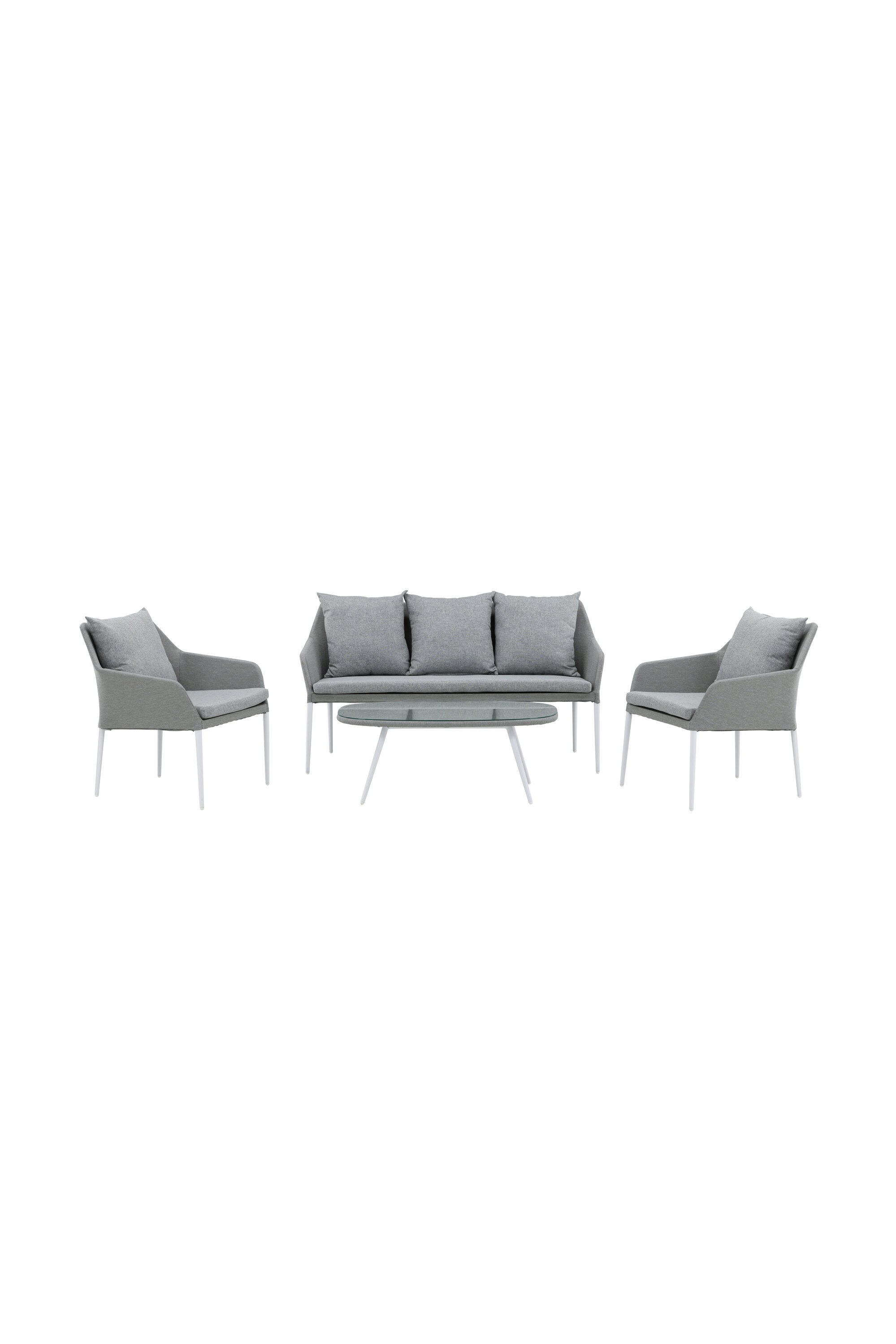 Spoga Sofagarnitur in Weiss/Grau präsentiert im Onlineshop von KAQTU Design AG. Loungeset ist von Venture Home