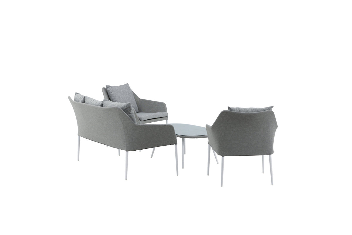 Spoga Sofagarnitur in Weiss/Grau präsentiert im Onlineshop von KAQTU Design AG. Loungeset ist von Venture Home
