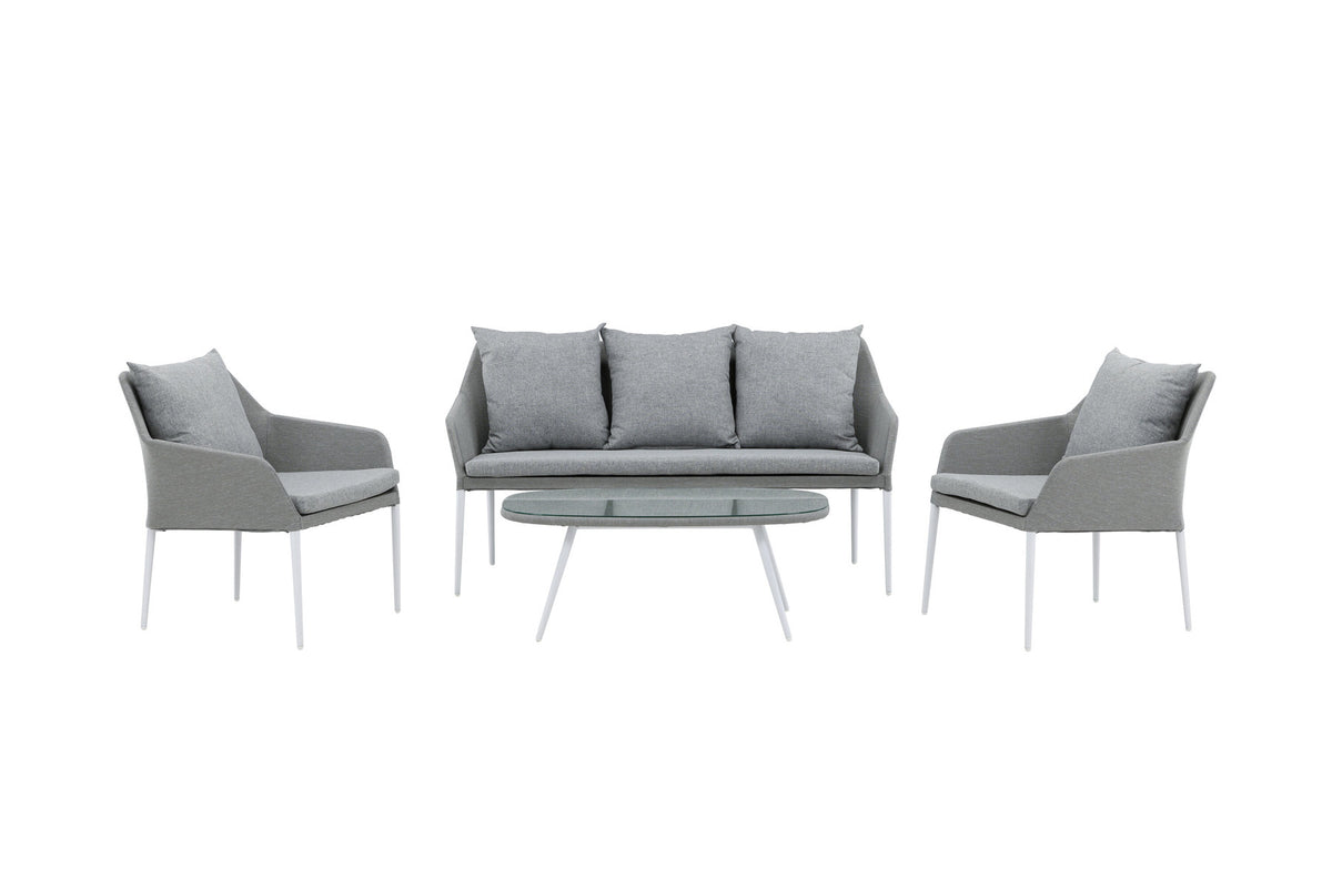 Spoga Sofagarnitur in Weiss/Grau präsentiert im Onlineshop von KAQTU Design AG. Loungeset ist von Venture Home