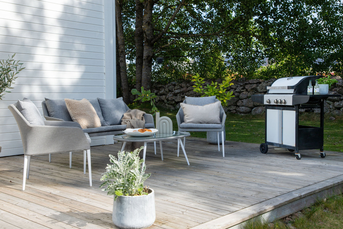 Spoga Sofagarnitur in Weiss/Grau präsentiert im Onlineshop von KAQTU Design AG. Loungeset ist von Venture Home