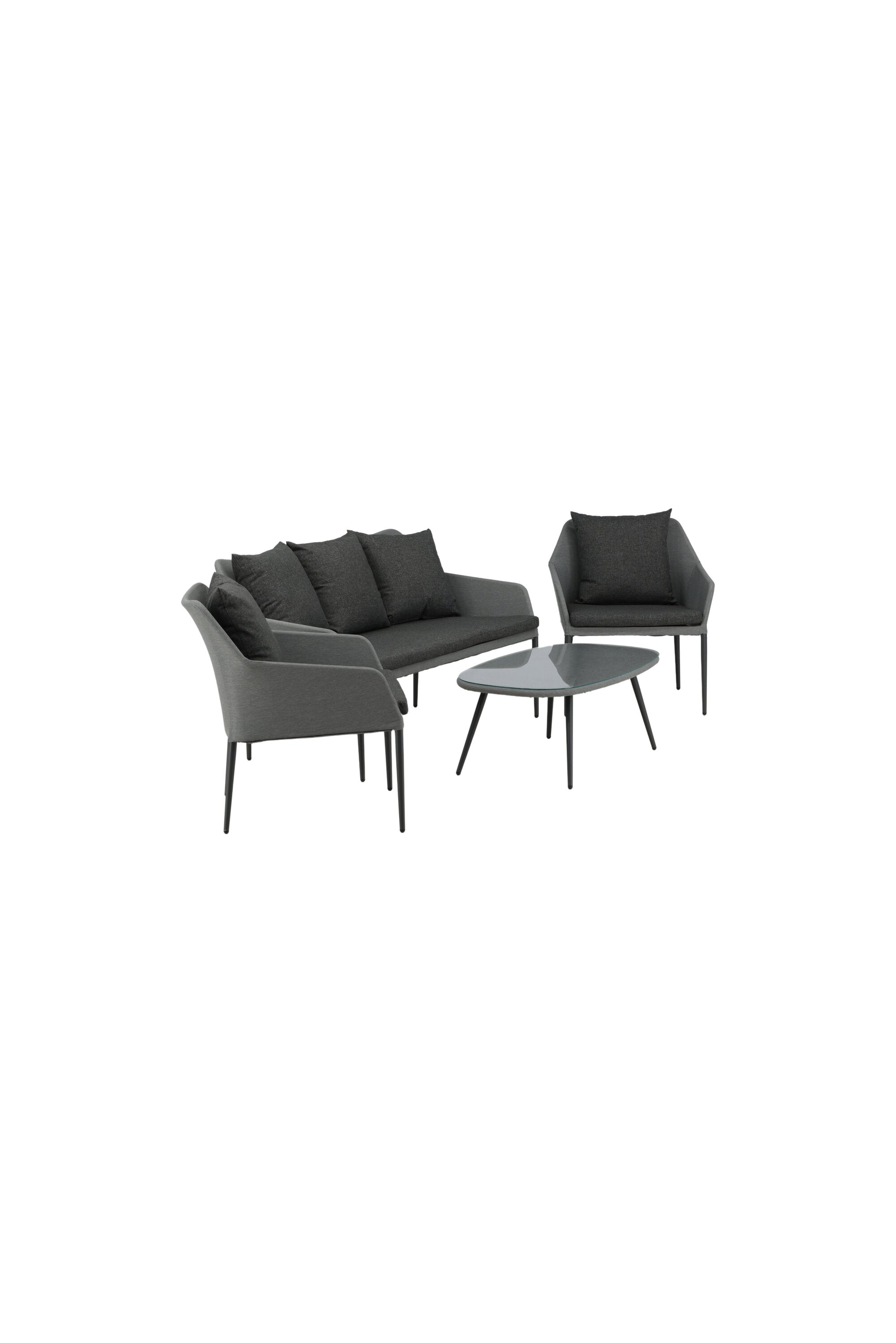 Spoga Sofagarnitur in Schwarz/Grau präsentiert im Onlineshop von KAQTU Design AG. Loungeset ist von Venture Home