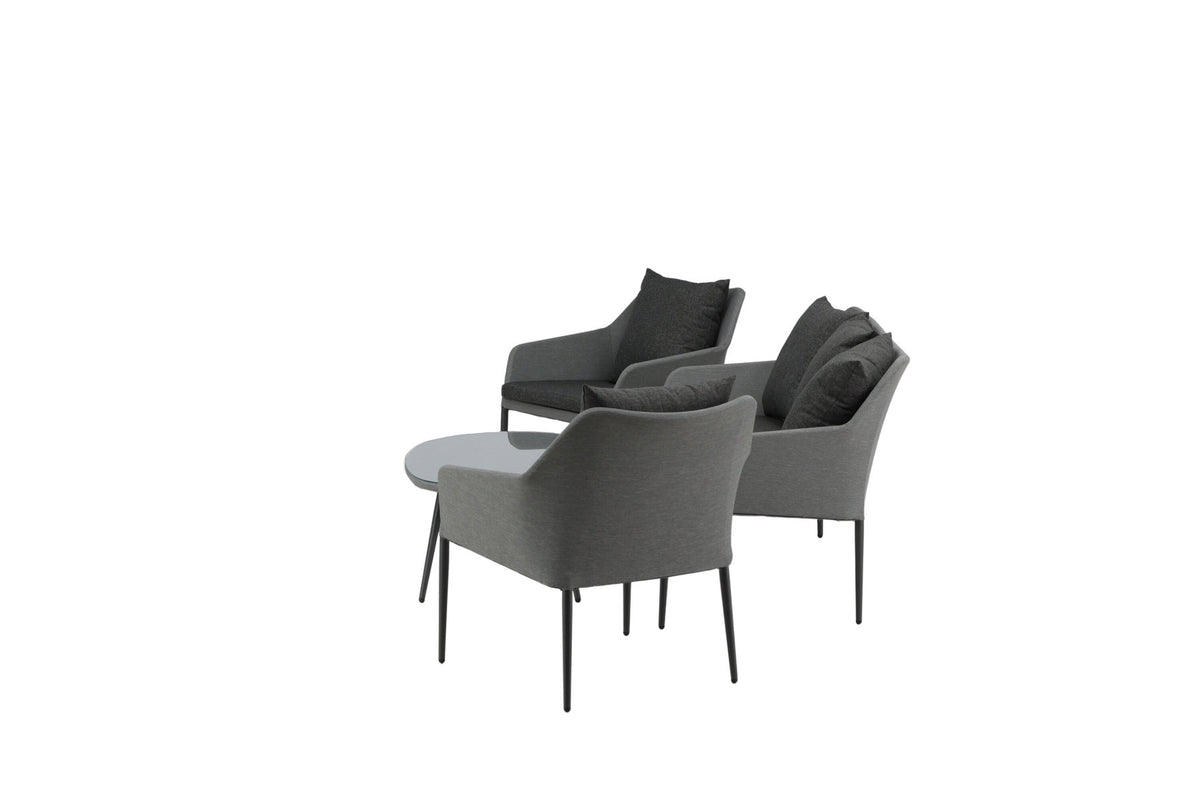 Spoga Sofagarnitur in Schwarz/Grau präsentiert im Onlineshop von KAQTU Design AG. Loungeset ist von Venture Home