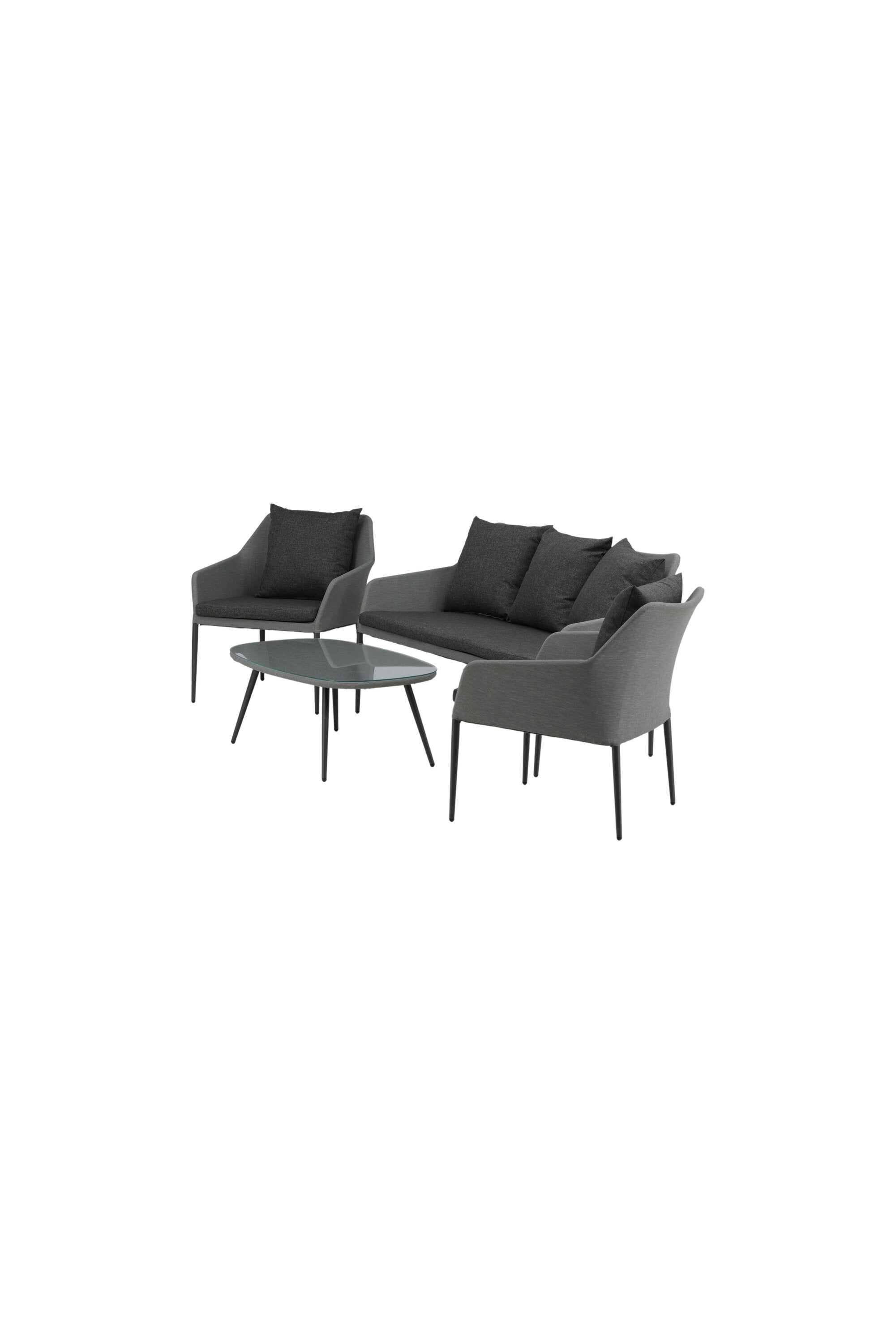 Spoga Sofagarnitur in Schwarz/Grau präsentiert im Onlineshop von KAQTU Design AG. Loungeset ist von Venture Home