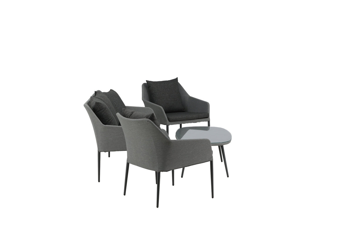Spoga Sofagarnitur in Schwarz/Grau präsentiert im Onlineshop von KAQTU Design AG. Loungeset ist von Venture Home