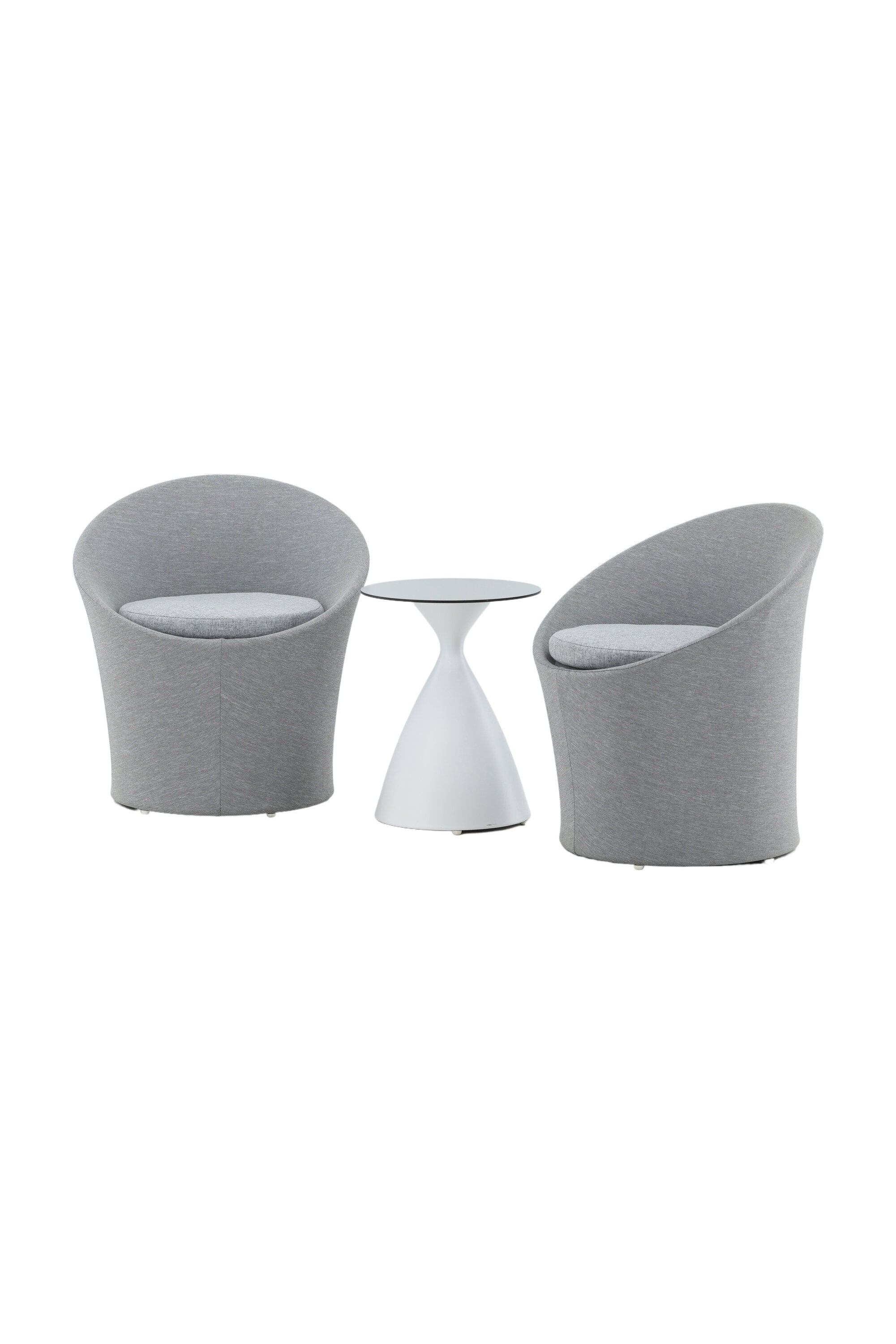 Spoga Lounge Outdoorset ⌀40cm in Weiss/Grau präsentiert im Onlineshop von KAQTU Design AG. Loungeset ist von Venture Home