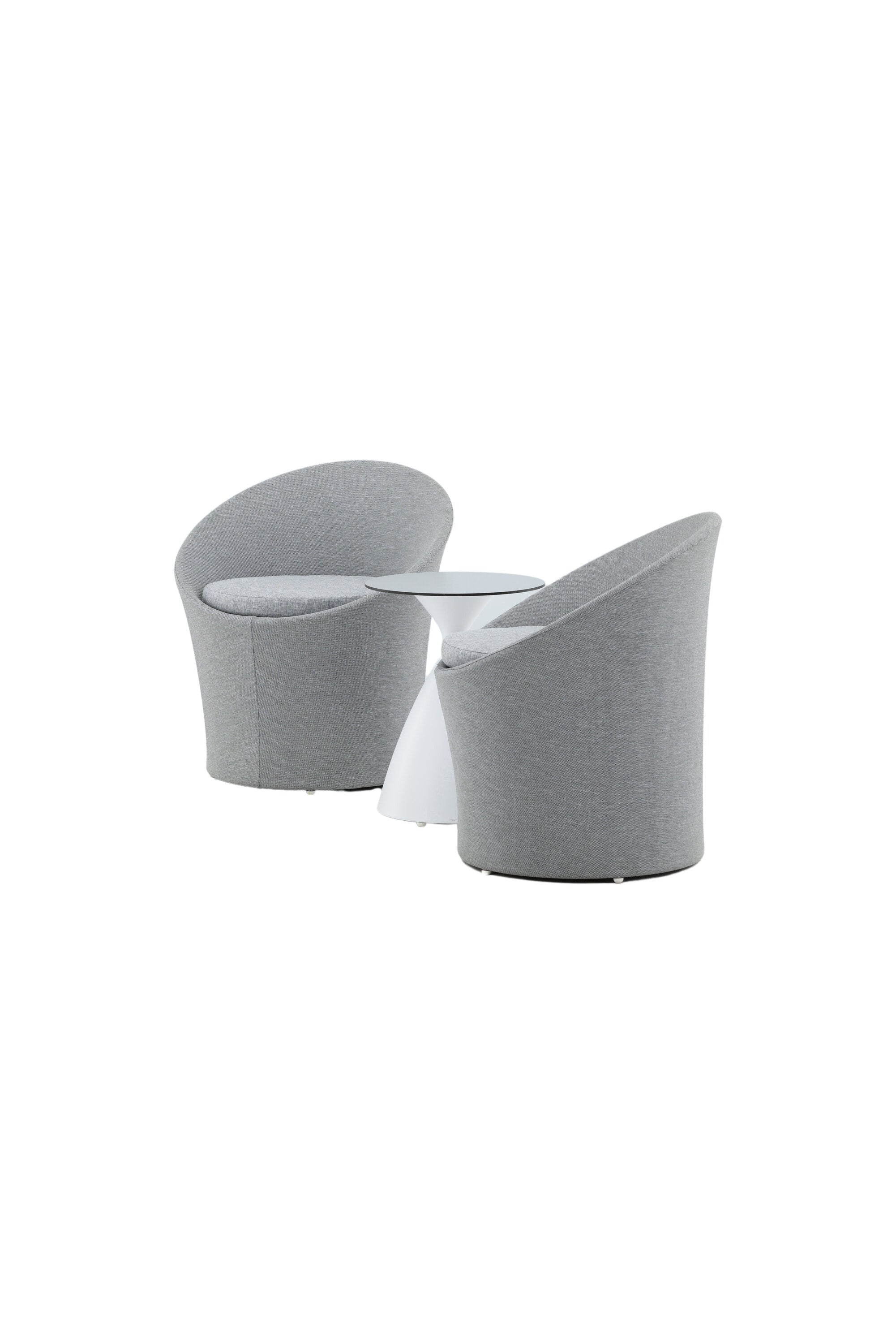 Spoga Lounge Outdoorset ⌀40cm in Weiss/Grau präsentiert im Onlineshop von KAQTU Design AG. Loungeset ist von Venture Home
