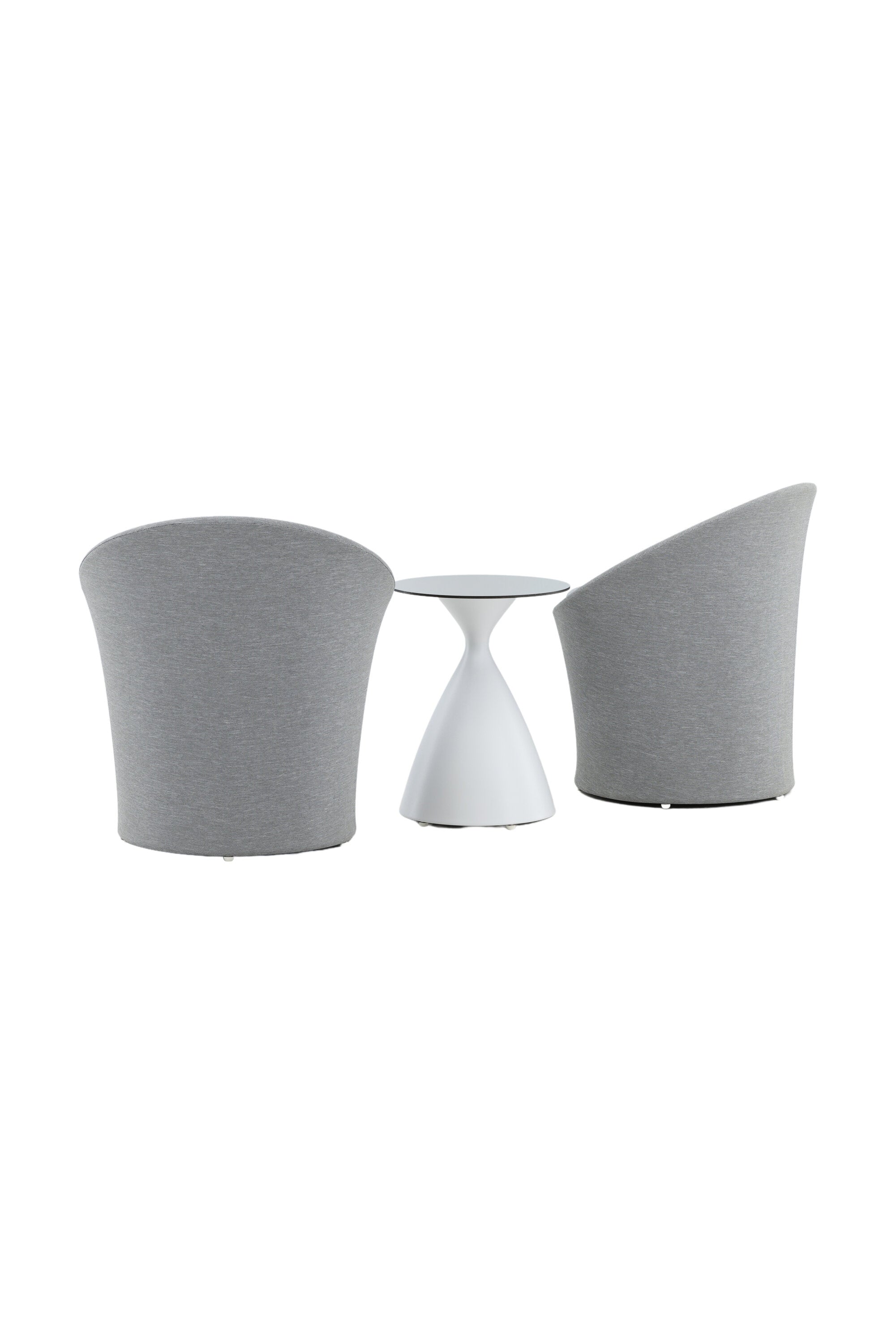 Spoga Lounge Outdoorset ⌀40cm in Weiss/Grau präsentiert im Onlineshop von KAQTU Design AG. Loungeset ist von Venture Home