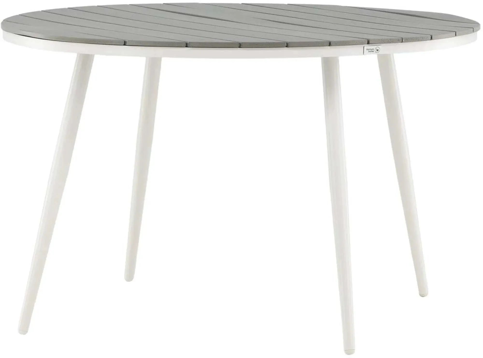 Moderner runder Gartentisch von Venture Home, wetterfest, robust, ideal für den Außenbereich und vielseitig kombinierbar.