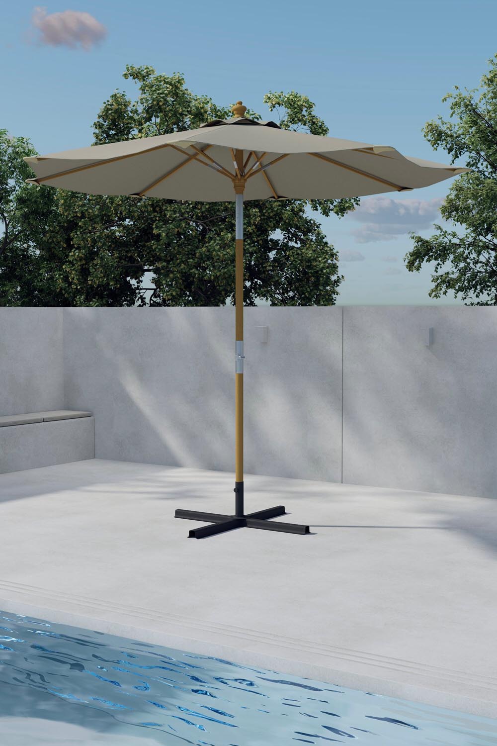 Cerox Regenschirm in Beige präsentiert im Onlineshop von KAQTU Design AG. Sonnenschirm ist von Venture Home
