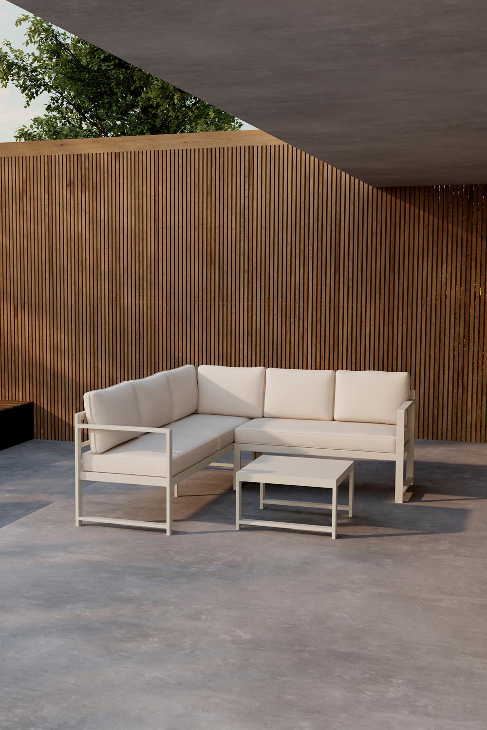Salvador Ecksofa Outdoorset in Beige präsentiert im Onlineshop von KAQTU Design AG. Loungeset ist von Venture Home