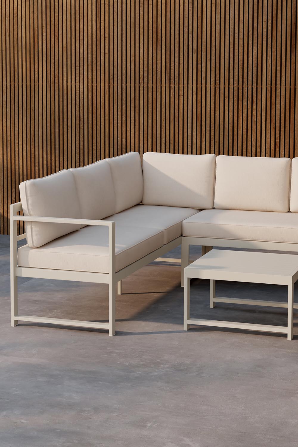Salvador Ecksofa Outdoorset in Beige präsentiert im Onlineshop von KAQTU Design AG. Loungeset ist von Venture Home