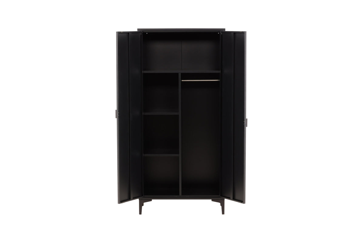 Piring Wardrobe in Schwarz präsentiert im Onlineshop von KAQTU Design AG. Drehtürenschrank ist von Venture Home