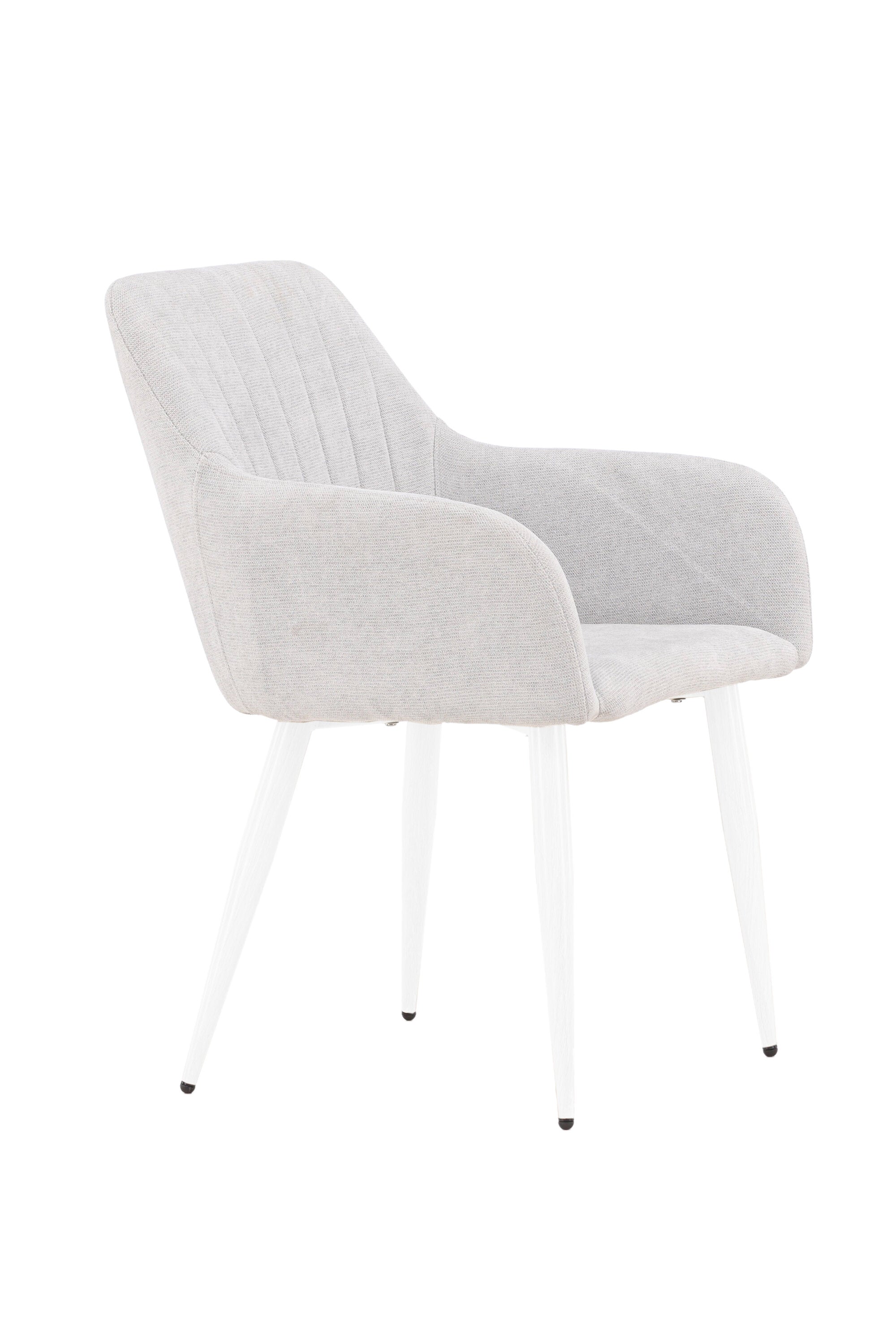 Comfort Esszimmerstuhl in Hellgrau präsentiert im Onlineshop von KAQTU Design AG. Schalenstuhl mit Armlehne ist von Venture Home