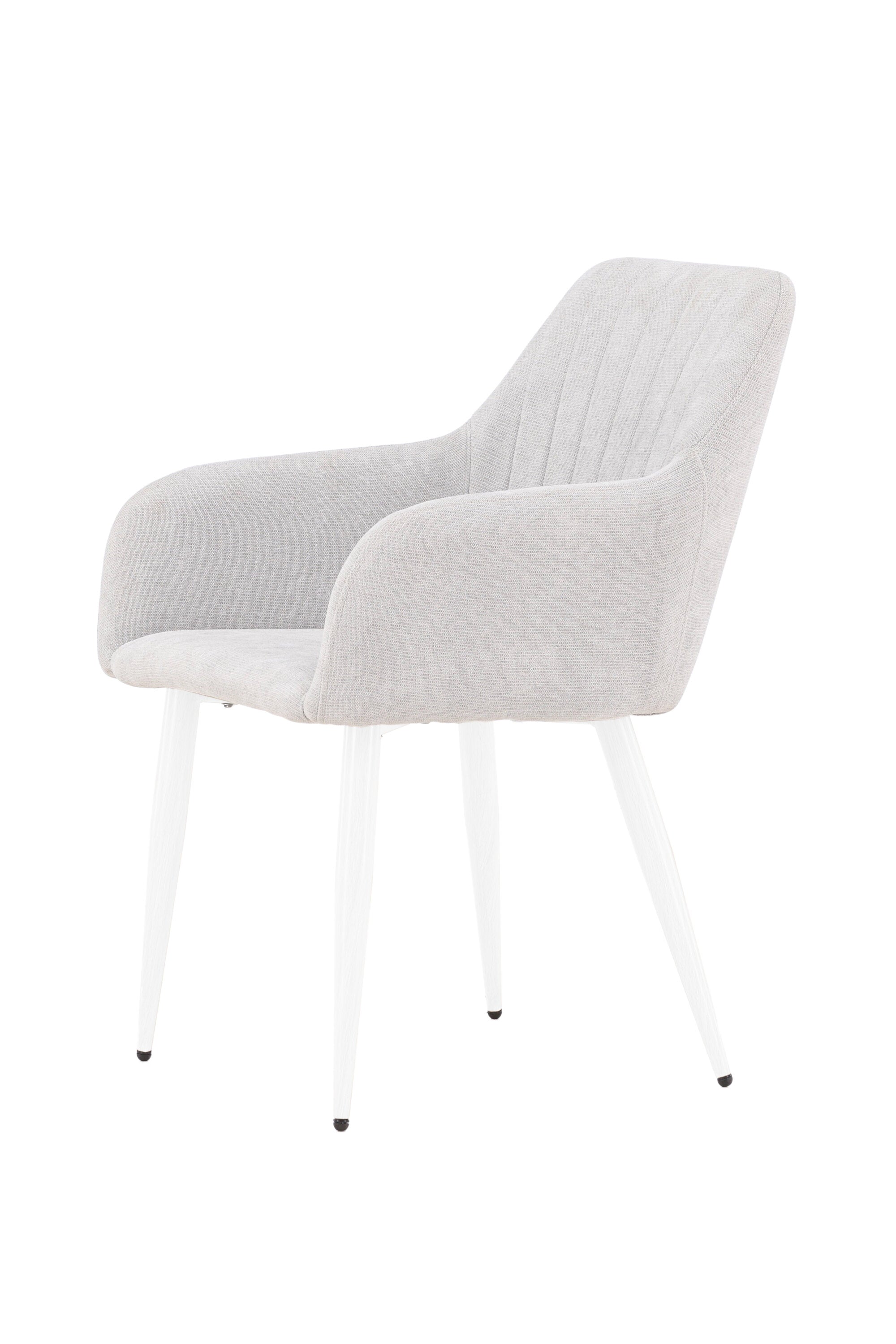 Comfort Esszimmerstuhl in Hellgrau präsentiert im Onlineshop von KAQTU Design AG. Schalenstuhl mit Armlehne ist von Venture Home