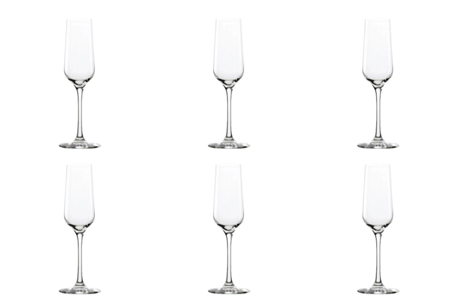 Elegantes 6er Set Revolution Sektkelche von Stölzle, 200ml, H: 225mm, ideal für prickelnde Anlässe, modernes und zeitloses Design.