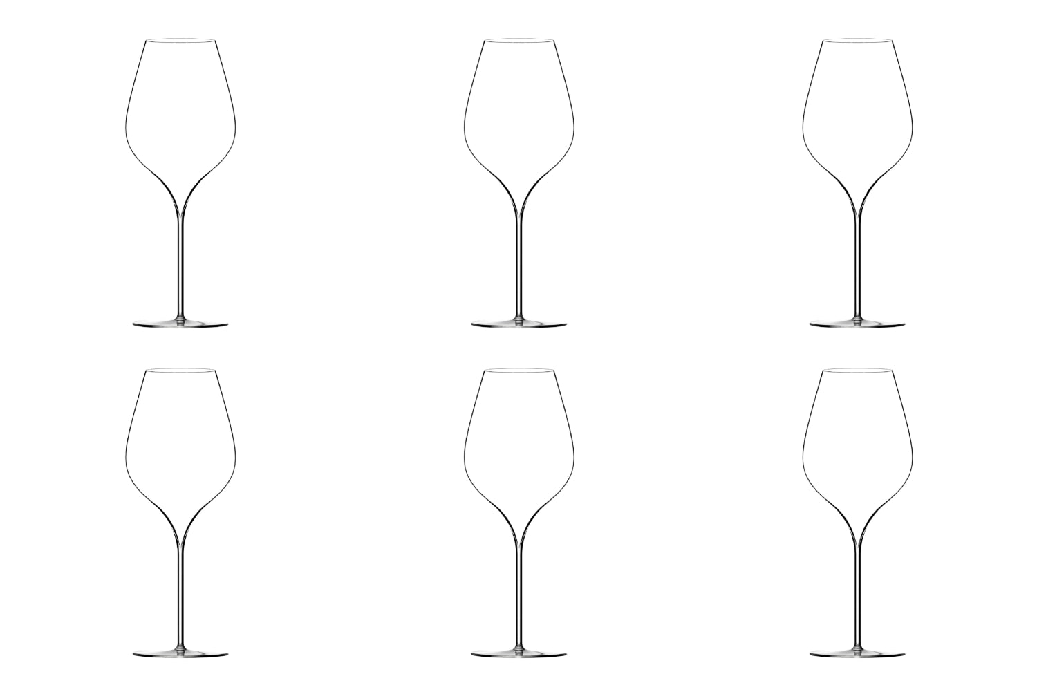 6er Set A. Lallement N3 Universalglas 63cl mundgeblasen