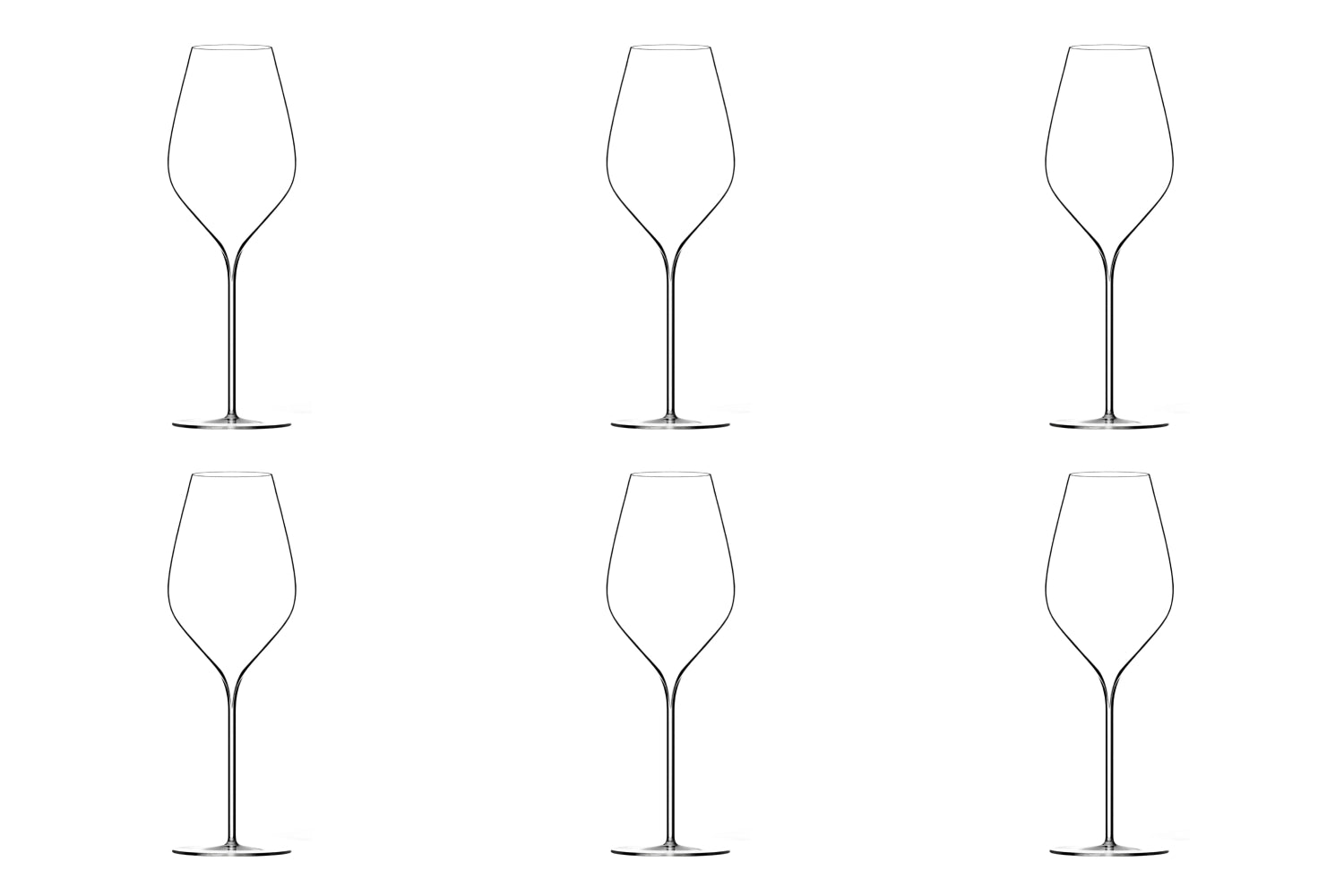 Elegantes 6er Set A. Lallement N4 Champagnerglas, 43cl, mundgeblasen, ideal für festliche Anlässe und den Genuss von Champagner.