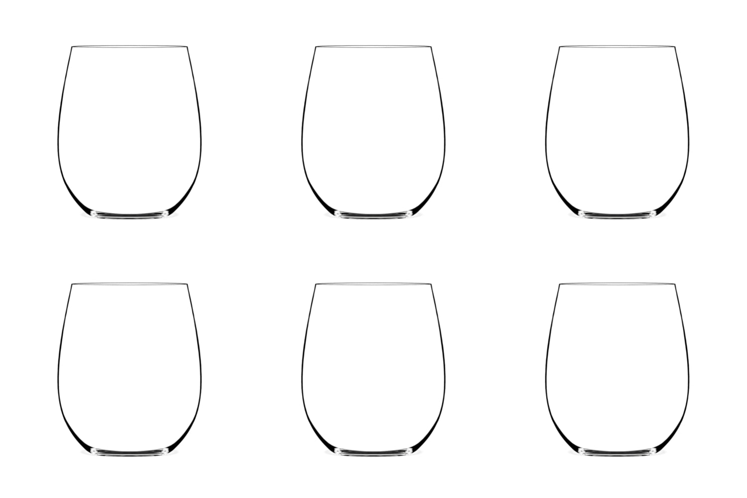 Stilvolles 6er Set A. Lallement N7 Wasserglas, 36cl, handgefertigt, perfekt für Wasser, Säfte und erfrischende Getränke.
