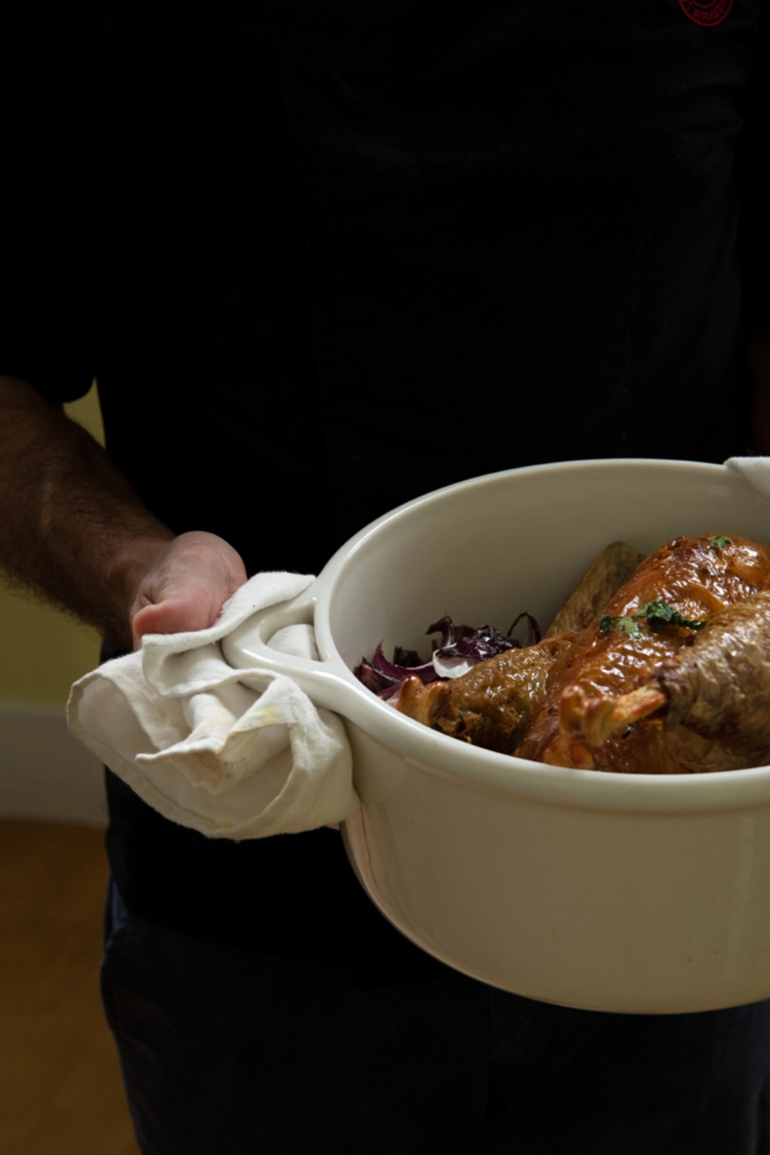 Bombance Ofenkasserolle D26cm alabaster weiss mit Deckel