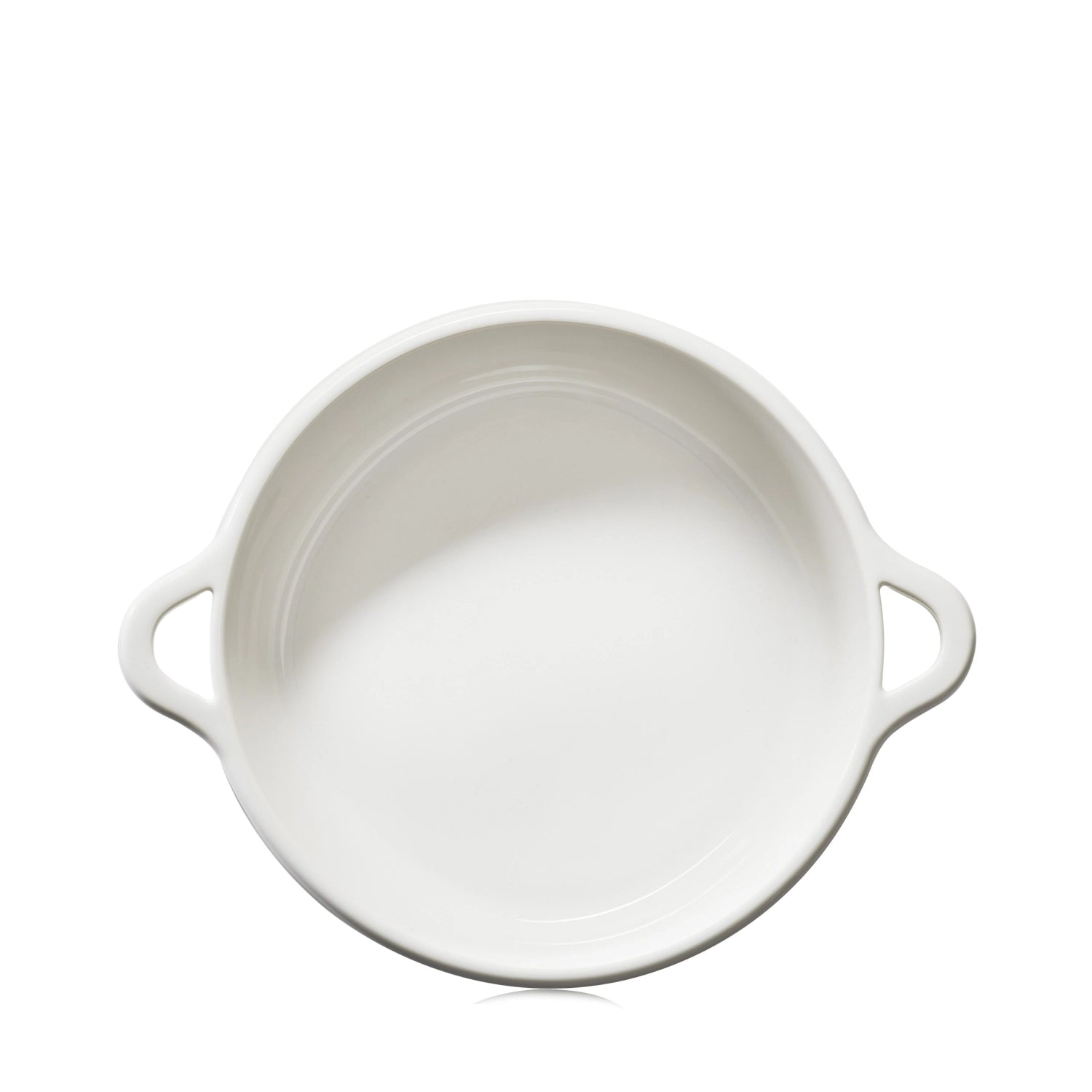 Stilvolle runde Auflaufform von Revol in alabasterweiß, Durchmesser 31 cm, perfekt für kreative Gerichte und besondere Anlässe.