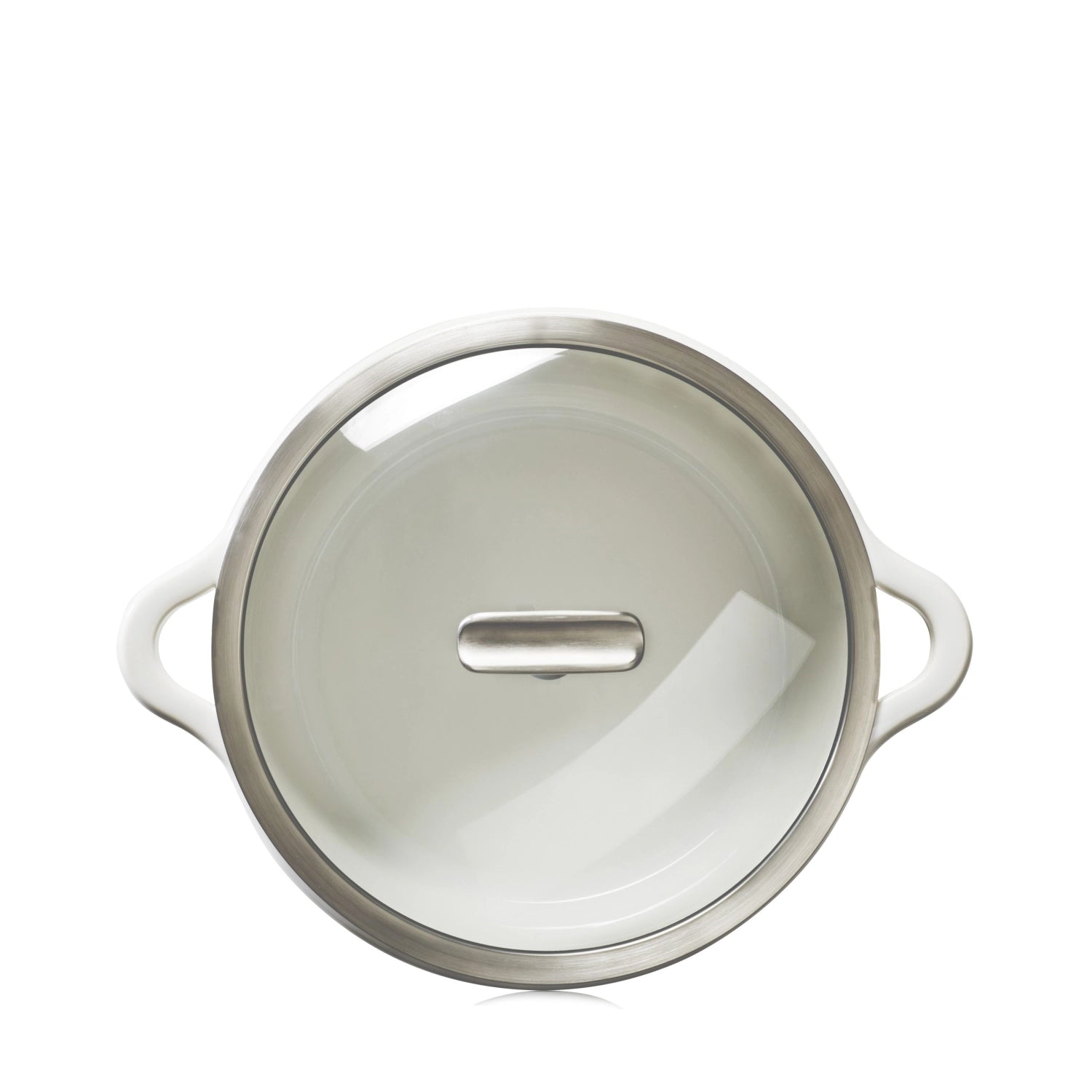 Hochwertiger Glasdeckel mit robustem Edelstahlgriff für Kasserolle D26cm von Bombance, perfekt für präzises Kochen und optimale Sicht auf die Speisen.