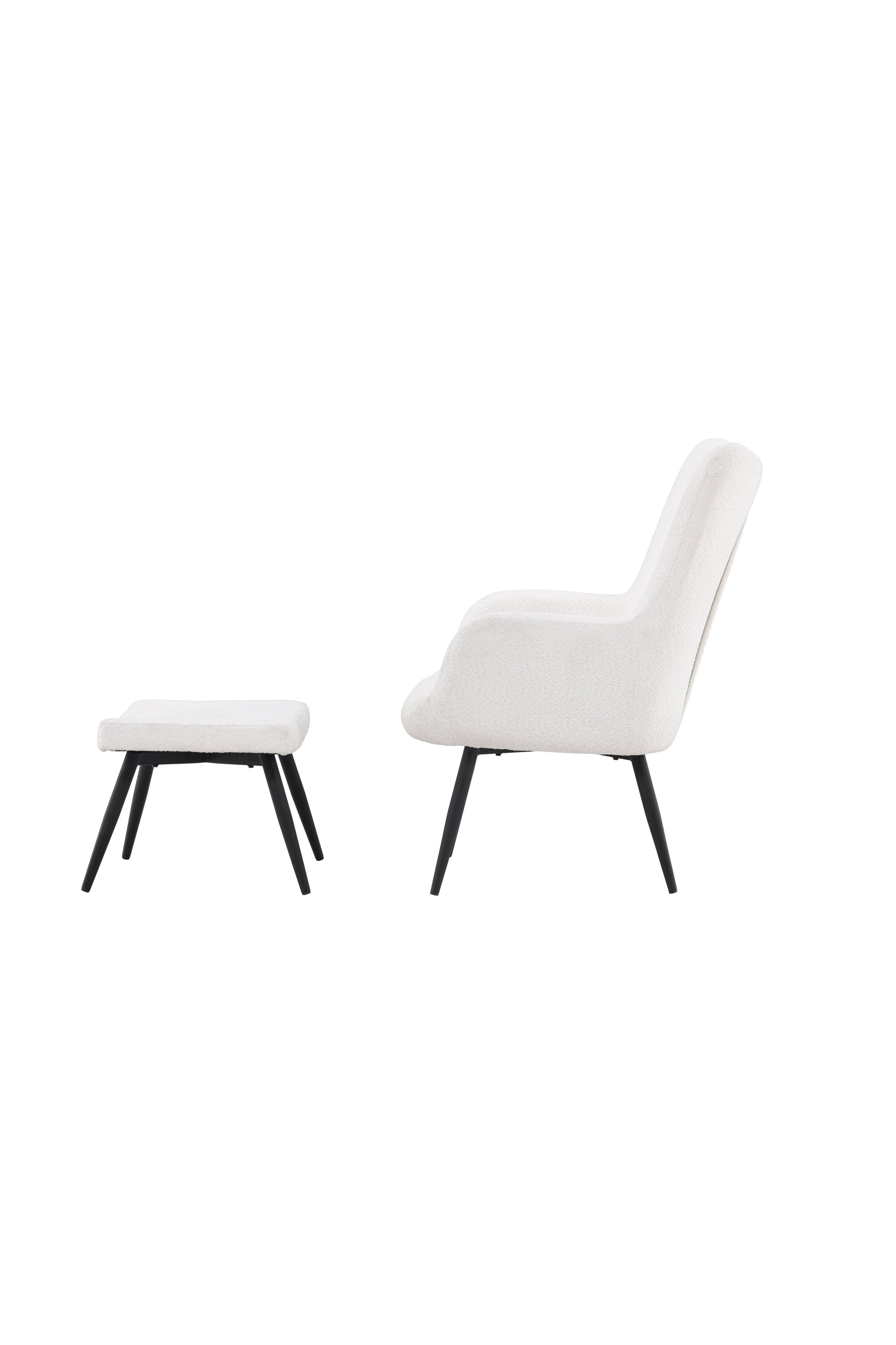 Como Sessel mit Ottoman in Weiss präsentiert im Onlineshop von KAQTU Design AG. Sessel mit Armlehnen ist von Venture Home