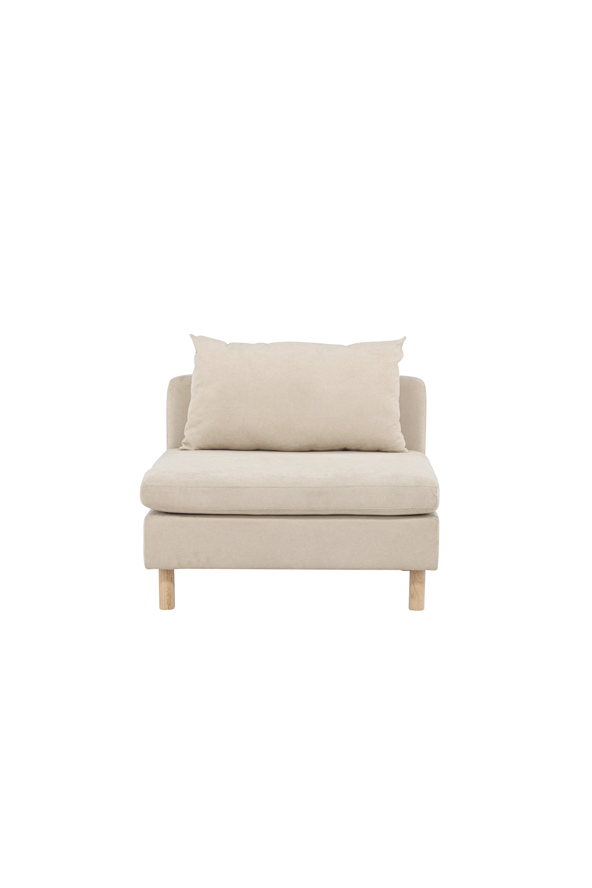 Der Zero-Sessel von Venture Home: zeitlose Eleganz, minimalistisches Design, Komfort und Entspannung in sanftem Beige.