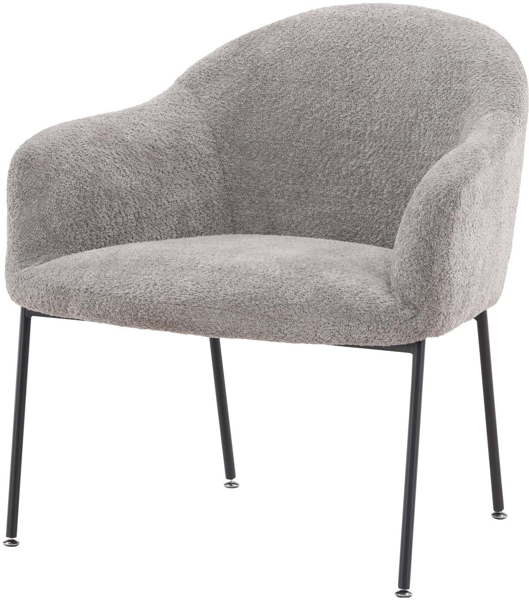 Moderner Catania Sessel von Venture Home aus grauem Boulene-Stoff. Ergonomisches Design, stilvolle Metallbeine, ideal für Ihr Wohnzimmer.