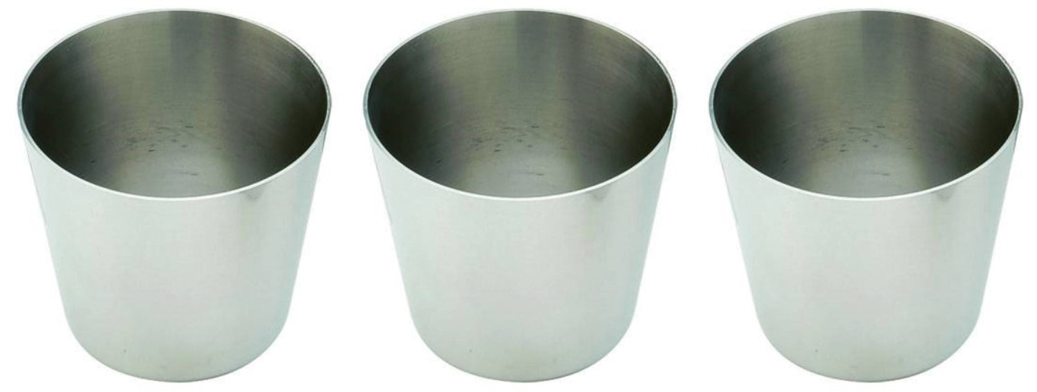 Set aus drei Dariolformen (6,5 cm) von Piazza, perfekt für die Herstellung von feinen Desserts und herzhaften Speisen im Backofen.