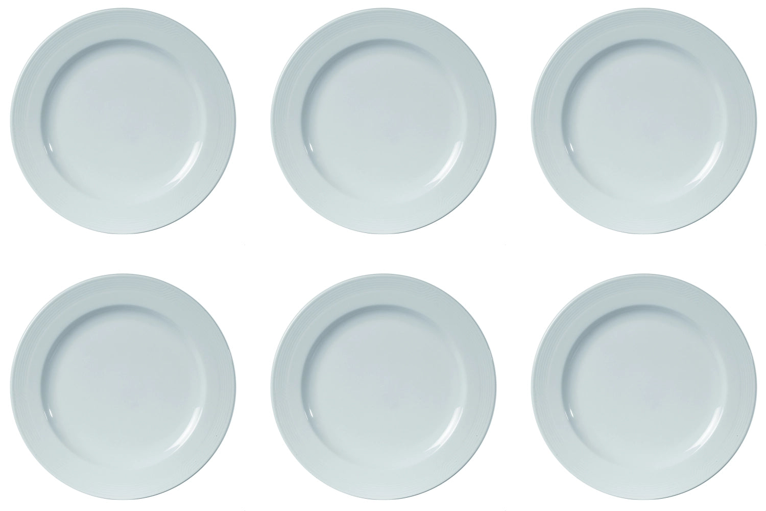 Stilvolles 6er Set flacher Teller Karat 19 von Royal Porcelain, 21 cm Durchmesser, perfekt für Desserts und Vorspeisen bei festlichen Anlässen.