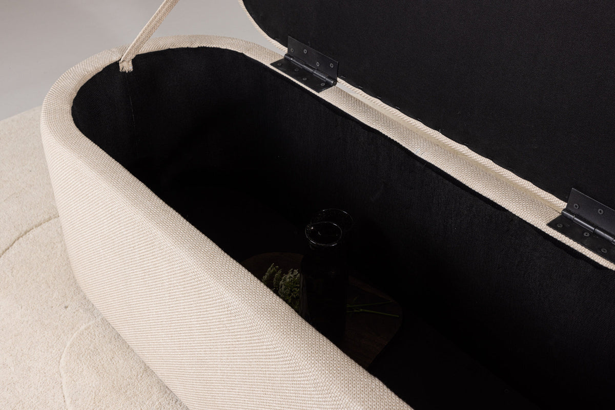 Potenza Ottoman in Cremefarben präsentiert im Onlineshop von KAQTU Design AG. Ottoman ist von Venture Home
