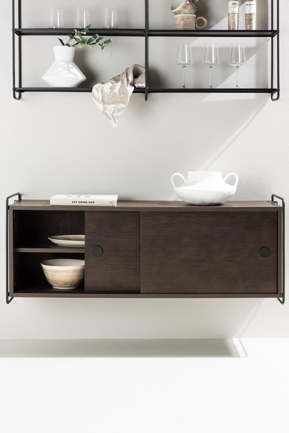 Paris Wandregal in Schwarz/Mokka präsentiert im Onlineshop von KAQTU Design AG. Wandregal ist von Venture Home