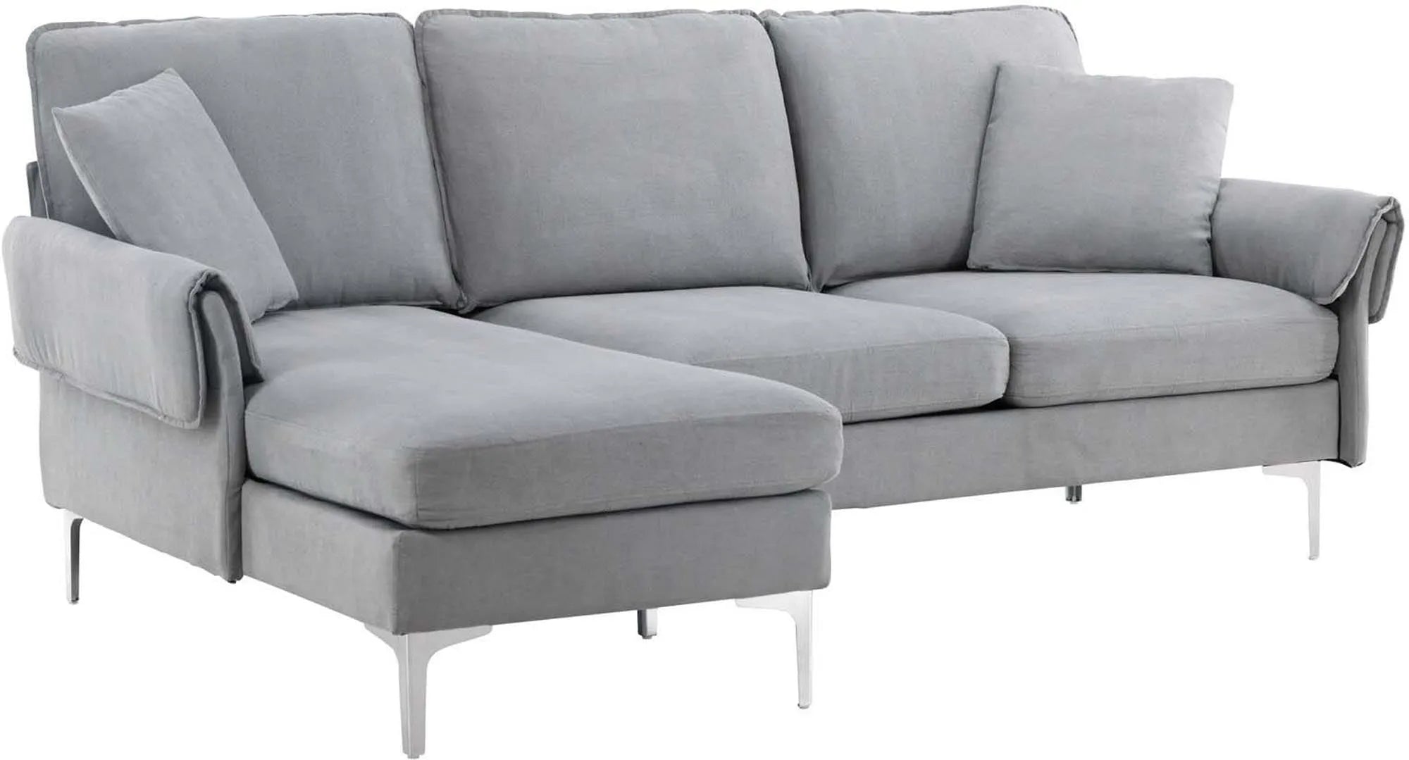 Elegantes Toulouse 3-Sitzer-Sofa: Stilvoll, komfortabel, pflegeleicht, mit verstellbarem Diwan und verchromten Beinen.