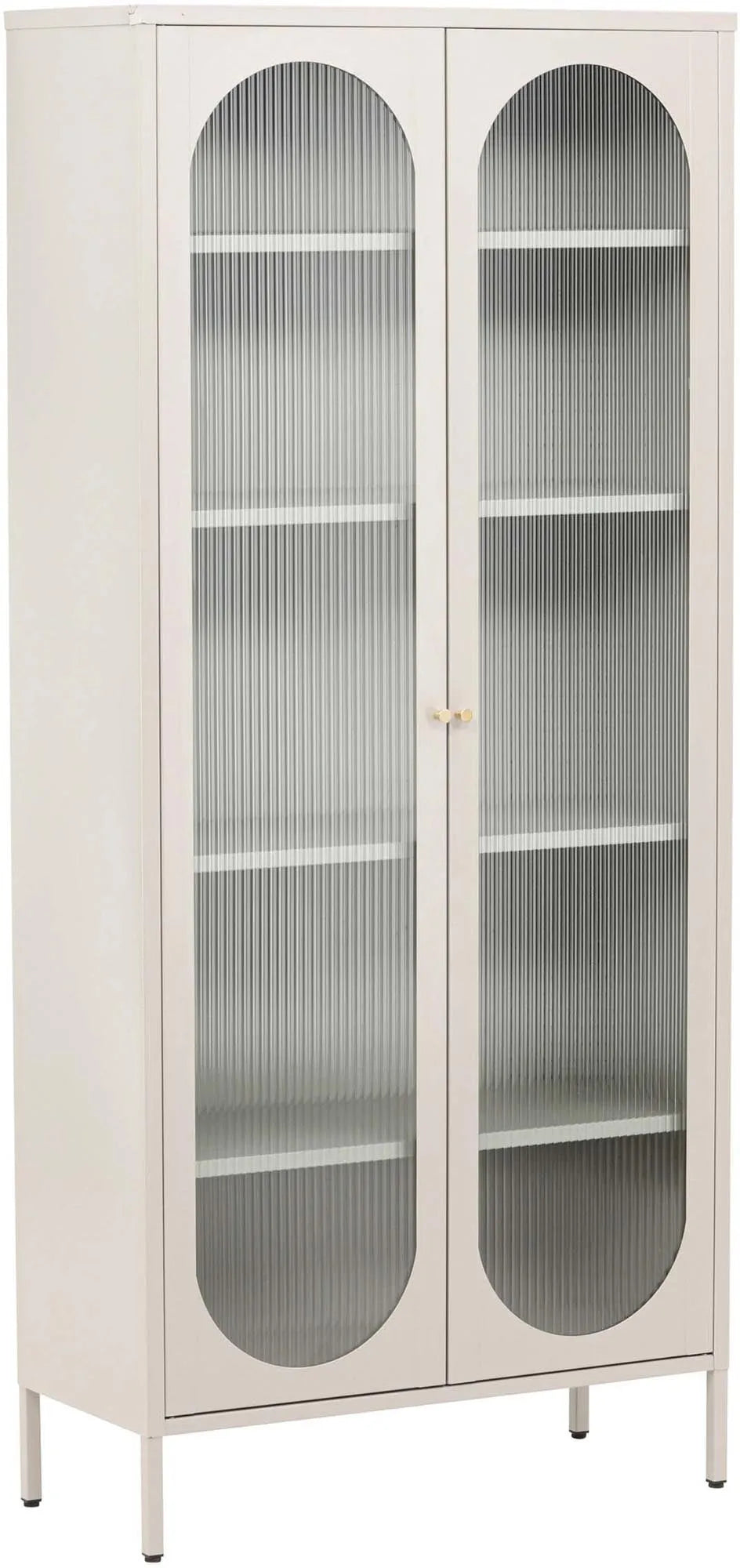 Lima Kabinett: Stilvoller Stahlschrank mit gewelltem Glas, ideal für Wohnzimmer, Küche oder Schlafzimmer. Eleganz trifft Funktionalität.