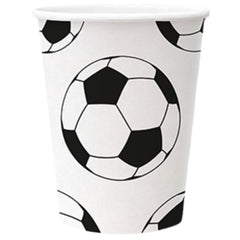 Bicchieri di carta 8x pallone da calcio 8,5x8,5x10,2 cm - 0,25 l