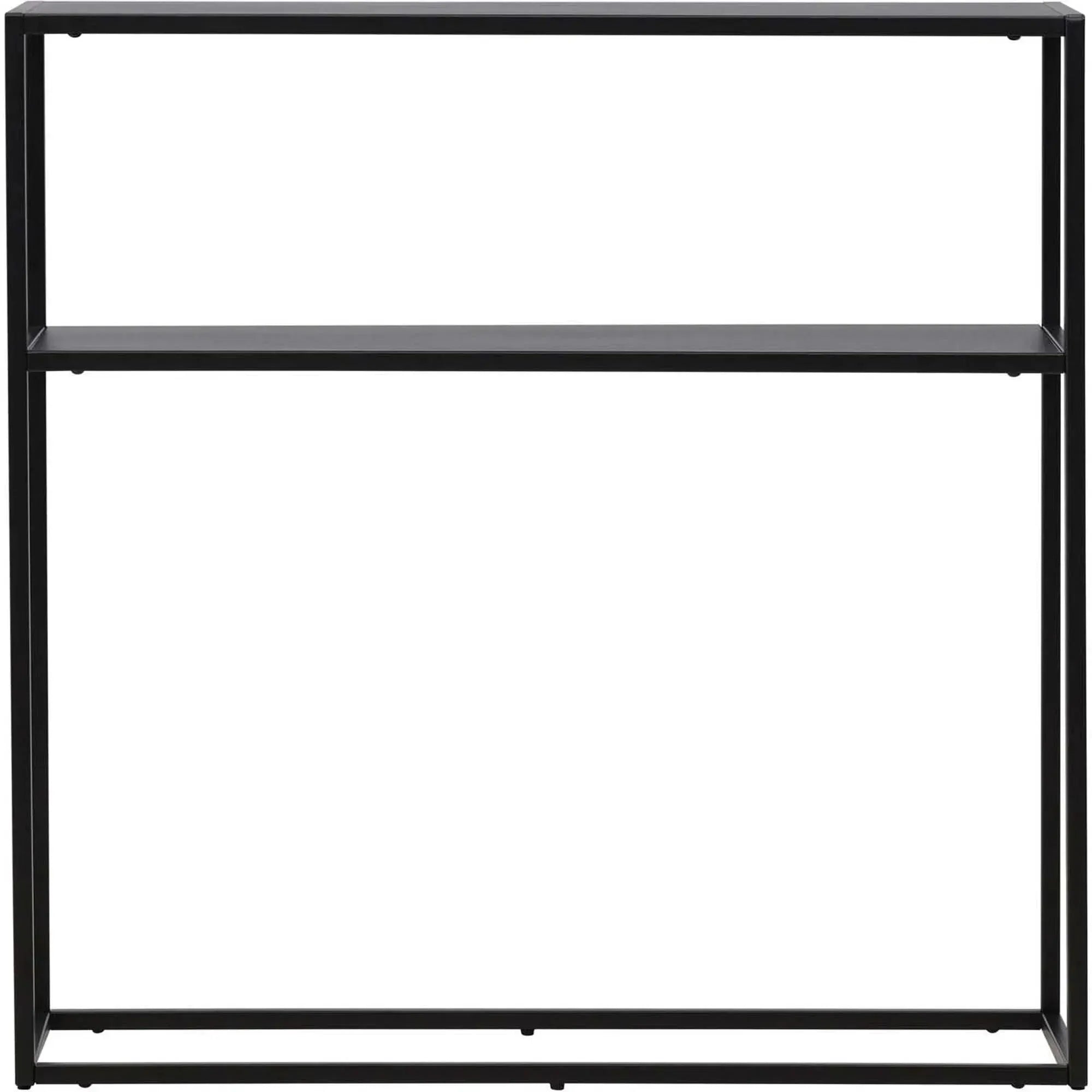 Eleganter Beistelltisch aus schwarzem Stahl, ideal für Bücher, Pflanzen oder Deko. Minimalistisch und langlebig für jeden Wohnstil.