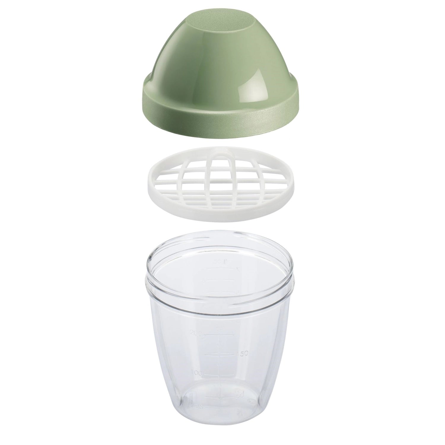 Stylischer Mix-Ei Schüttelbecher in sanftem Mint, 0.25l, ideal für das einfache Zubereiten von Smoothies und Dressings.