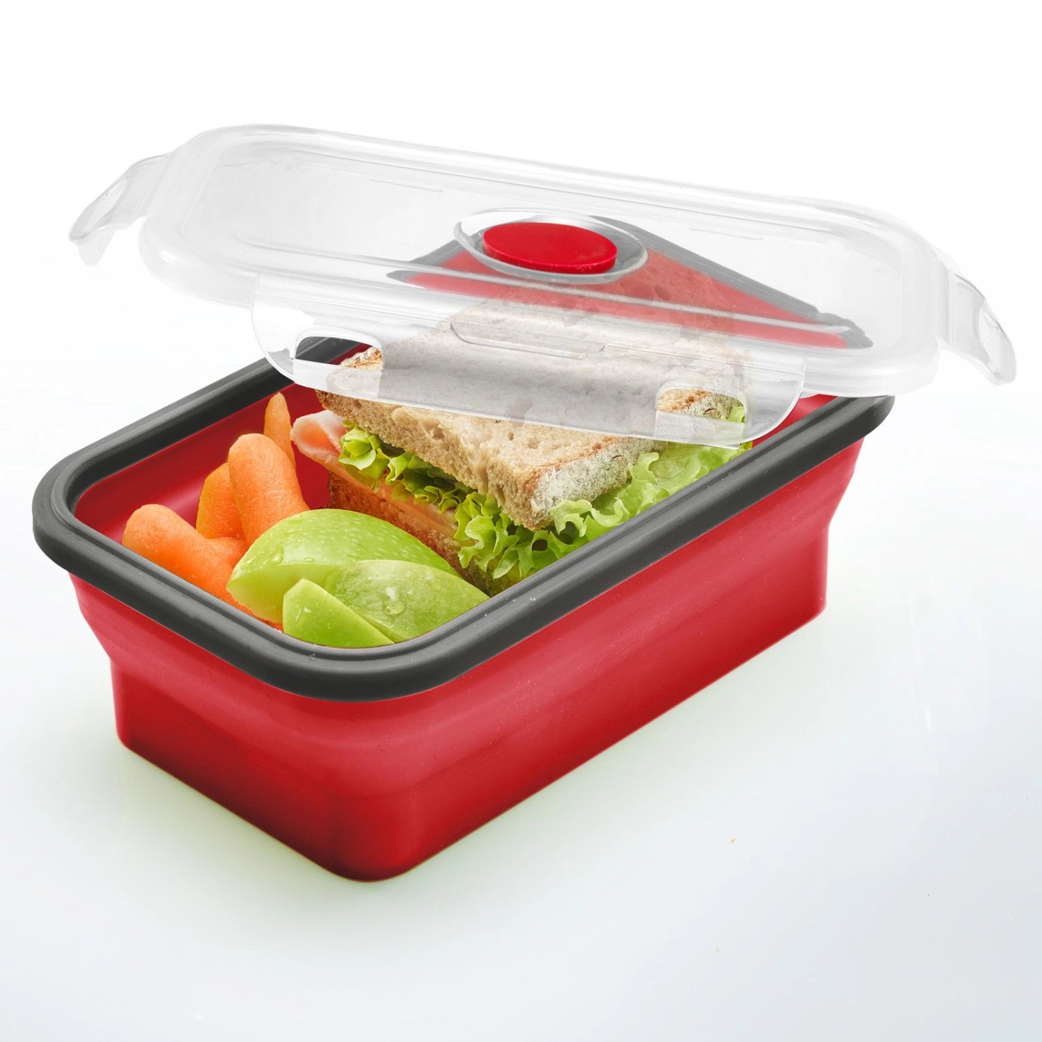 Praktische, faltbare Frischhaltedose von Westmark mit 600 ml Volumen, ideal für die platzsparende Aufbewahrung von Lebensmitteln.