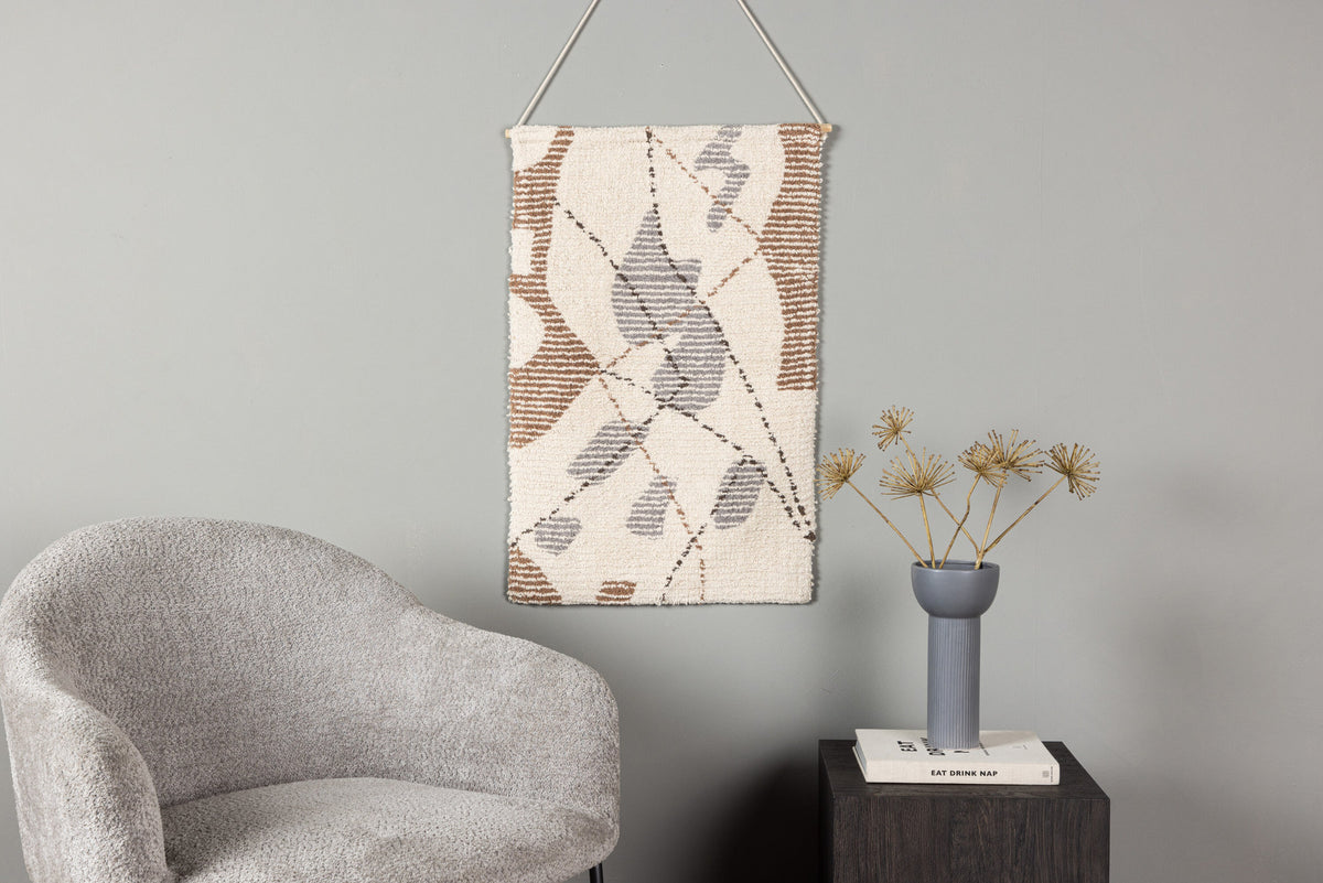 Liam Textil in Elfenbein präsentiert im Onlineshop von KAQTU Design AG. Wandteppich ist von Venture Home