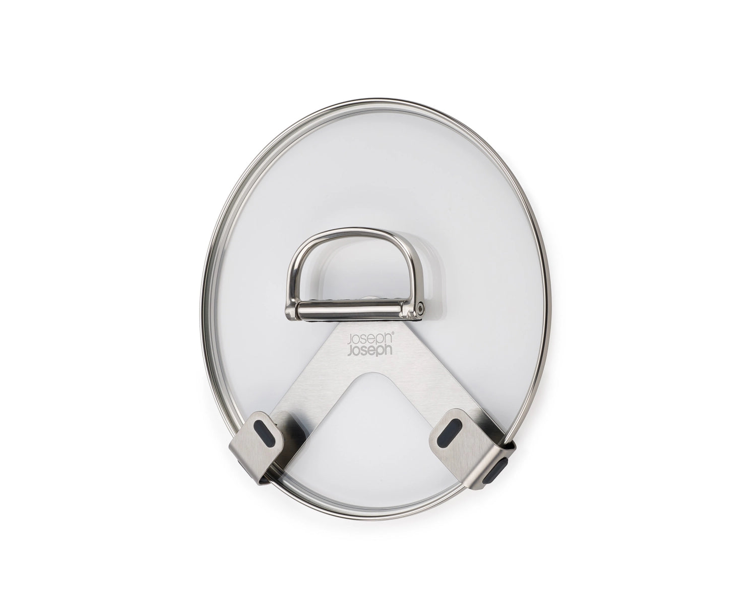 Eleganter 2er Pfannendeckelhalter aus hochwertigem Edelstahl von Joseph Joseph, perfekt für die platzsparende Organisation Ihrer Küchenutensilien.