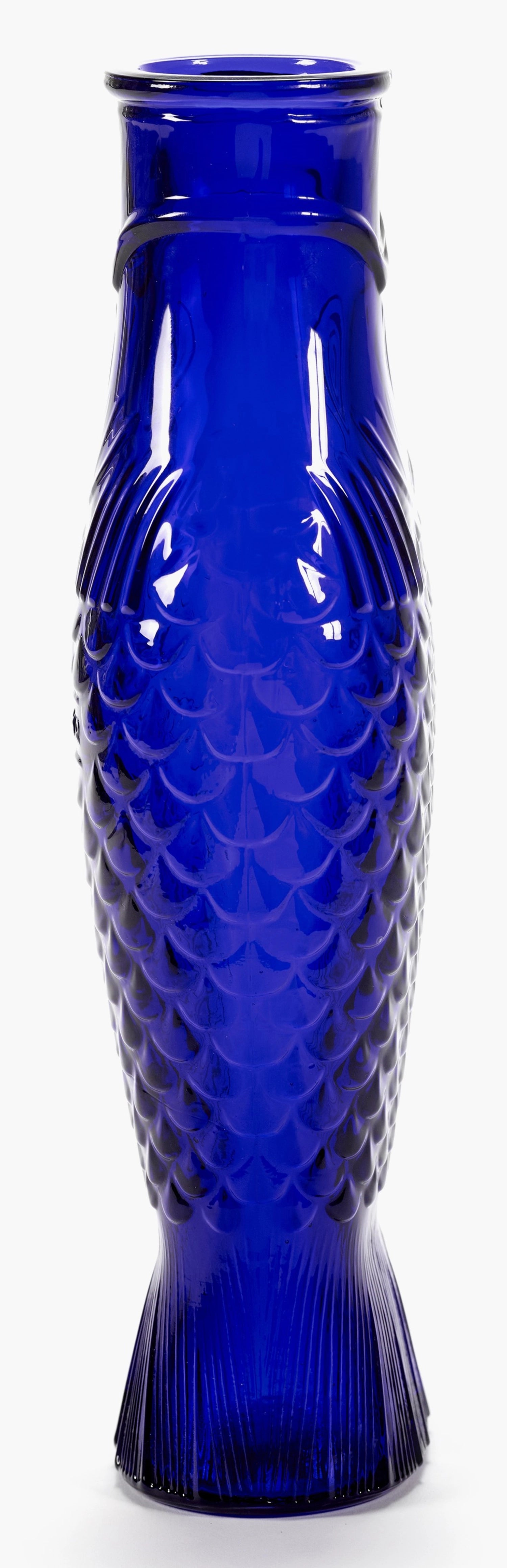 Elegante P. Navone Fish&Fish Karaffe in transparentem Blau, 1 Liter, 10.6x7.5x29 cm, ideal für stilvolle Anlässe und Tischdekoration.