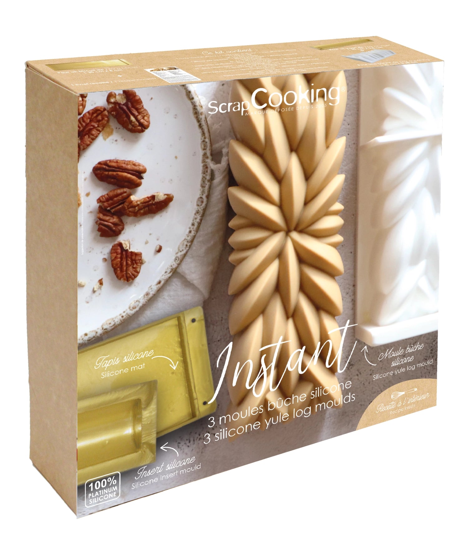 Praktisches 3er Set Bûche Instant von Scrap Cooking, perfekt für kreative Backprojekte und vielseitige Kuchenformen.