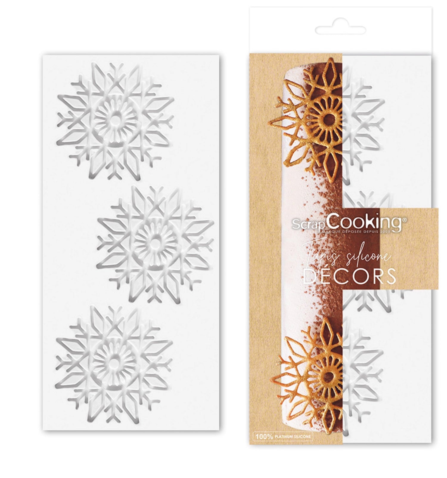 Weihnachtliche Backform in Schneeflocken-Design, ideal für dekorative Kuchentopper und festliche Backprojekte.