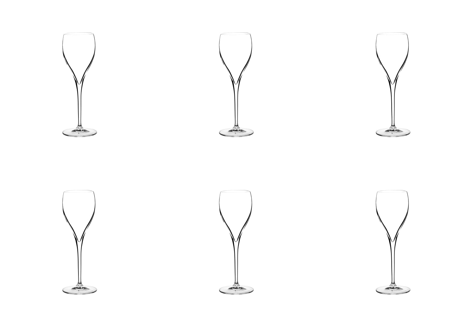 Stilvolles 6er Set Opale Champagnergläser von Lehmann Glass, 14cl, ideal für festliche Anlässe und besondere Momente.
