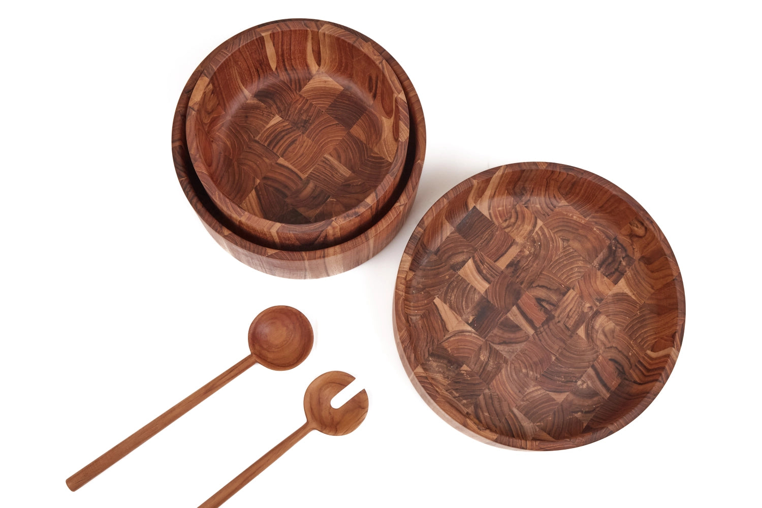 Stilvolle Salatschale aus hochwertigem Teakholz, 26 cm Durchmesser, 11 cm hoch – perfekt für ansprechende Servierideen und besondere Anlässe.
